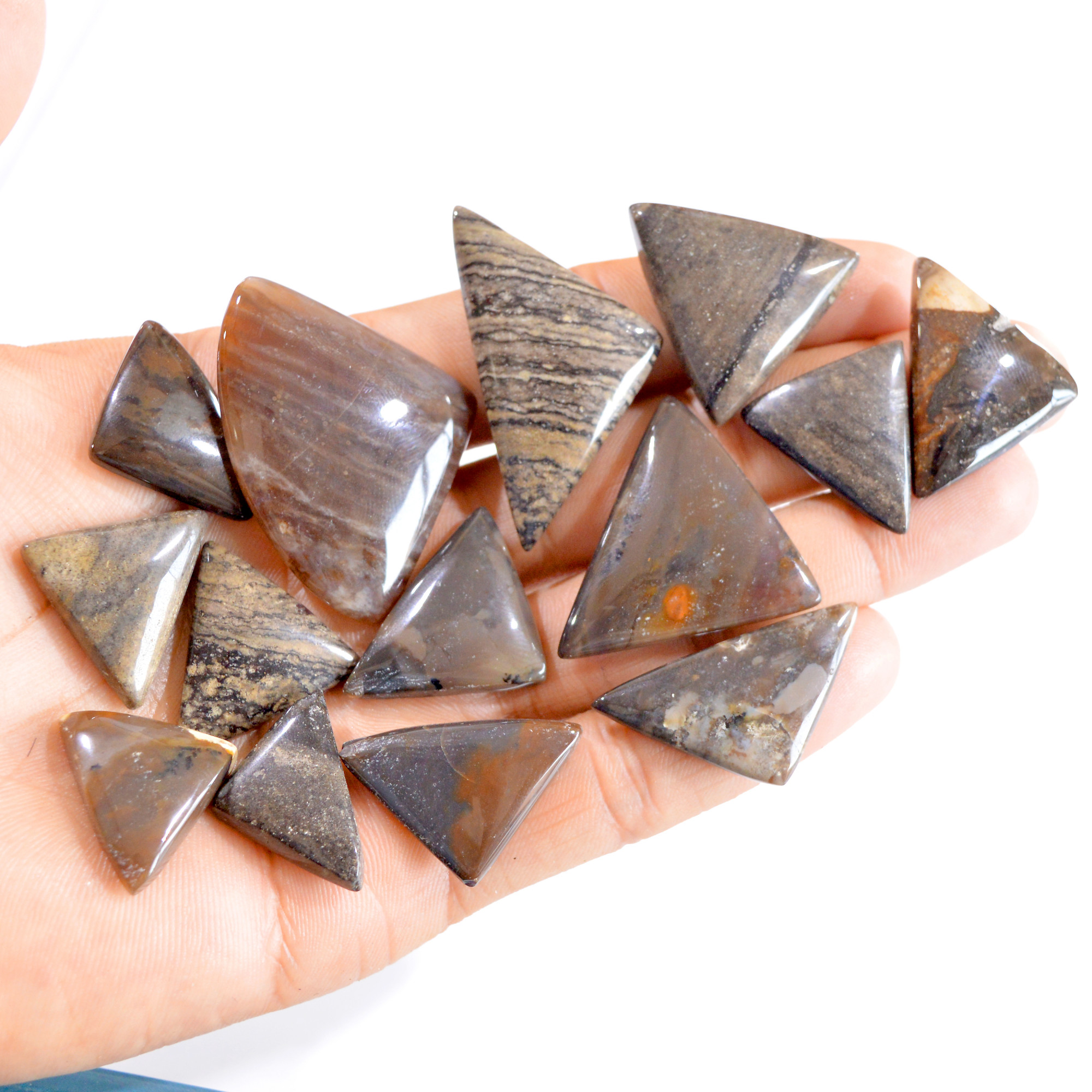 14 Pcs 354 Cts Natural Honey Dendrite Agate Loose Gemstone Lot 25x16-46x33mm 2695