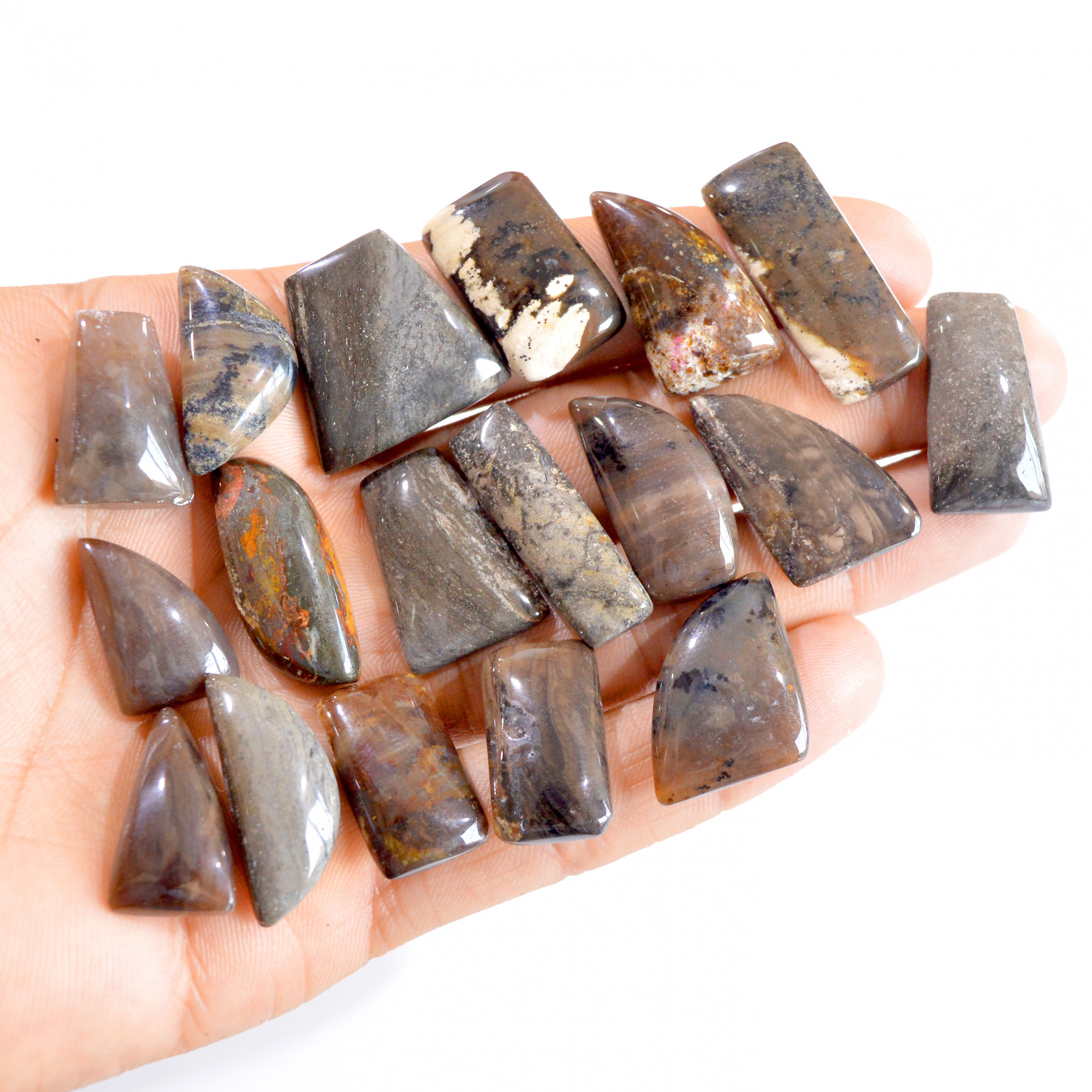 18 Pcs 328 Cts Natural Honey Dendrite Agate Loose Gemstone Lot 20x13-23x22mm 2696