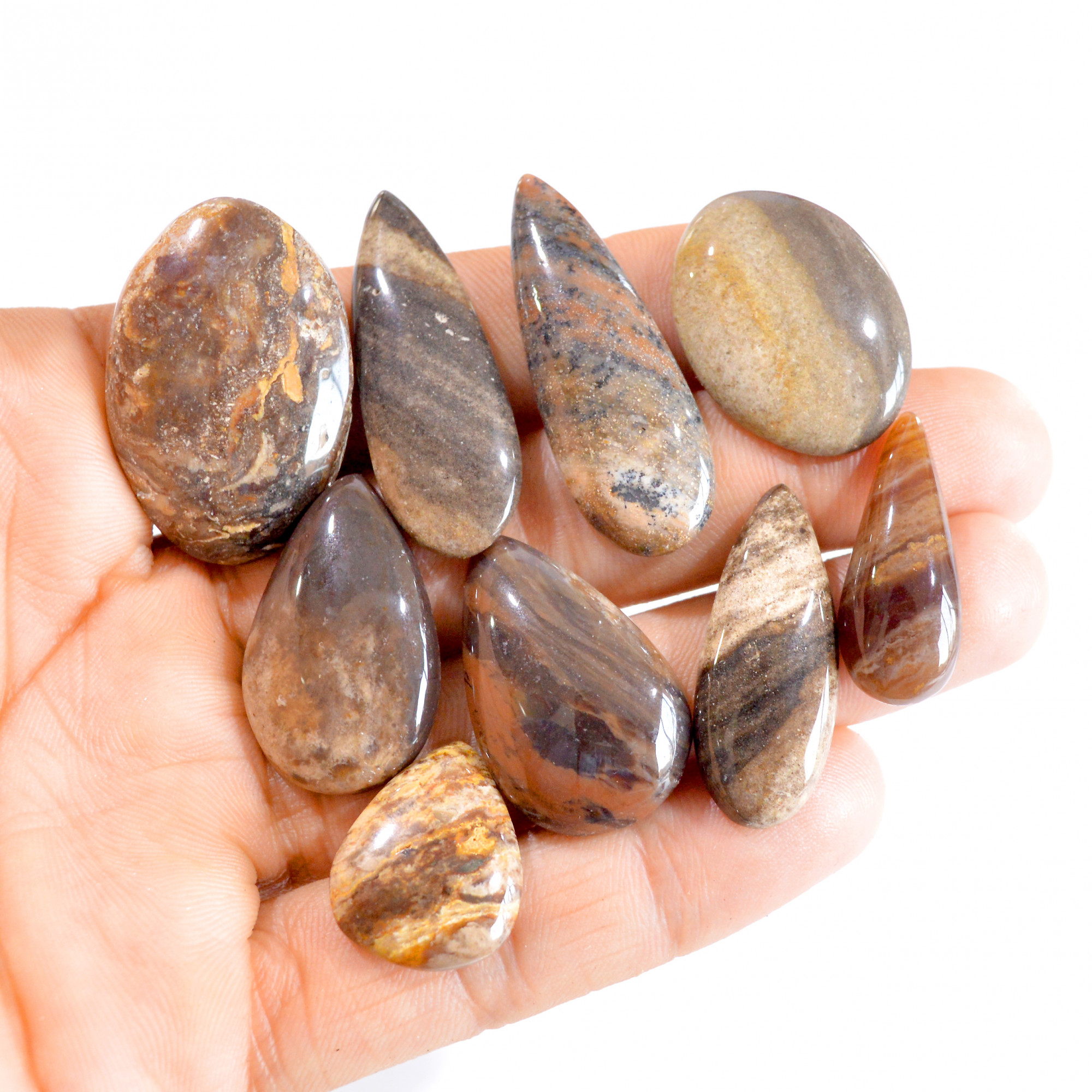 9 Pcs 207 Cts Natural Honey Dendrite Agate Loose Gemstone Lot 21x17-34x23mm 2698
