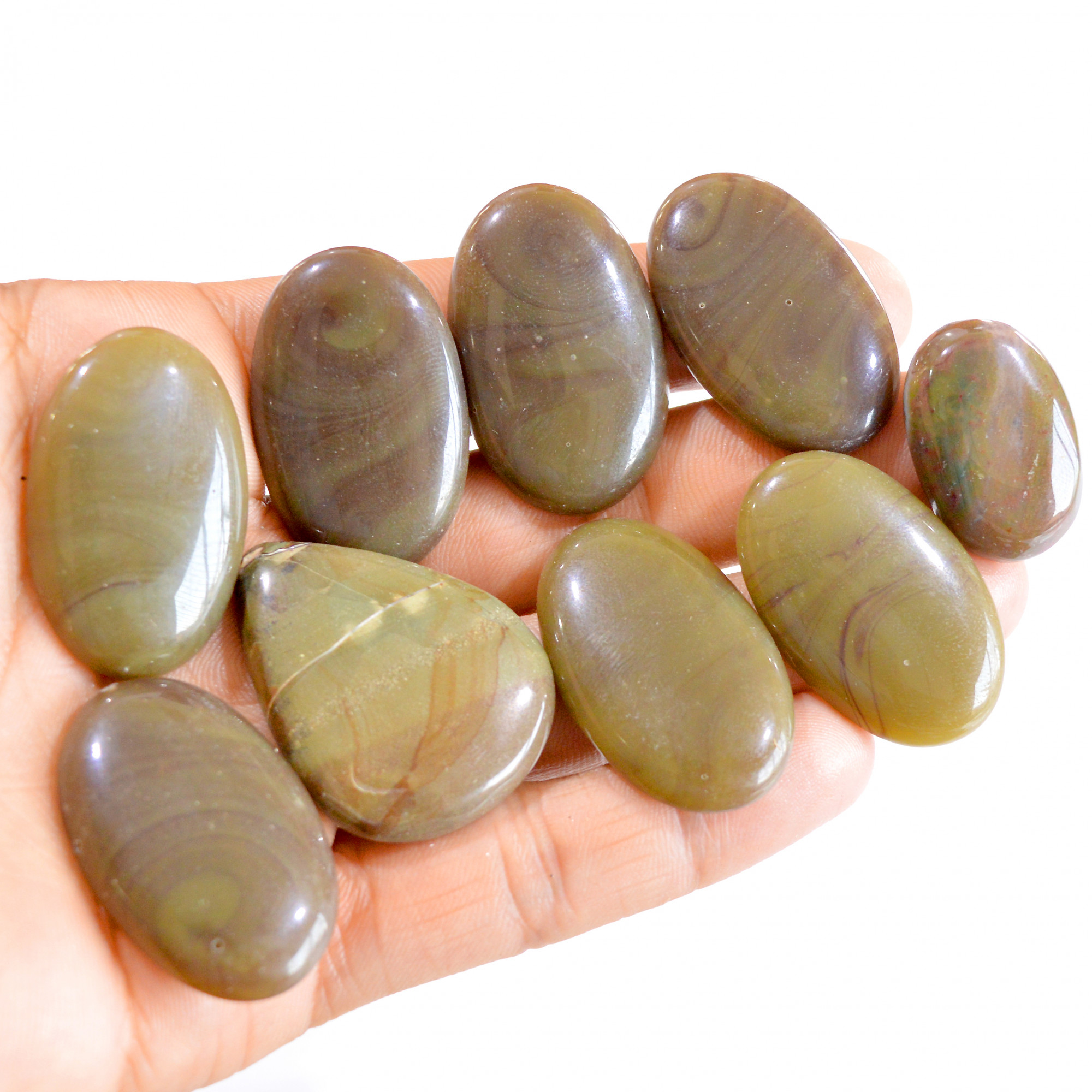 10 Pcs 400 Cts Natural Fancy Agate Cabochon Loose Gemstone Lot 27x18-38x30mm 2710