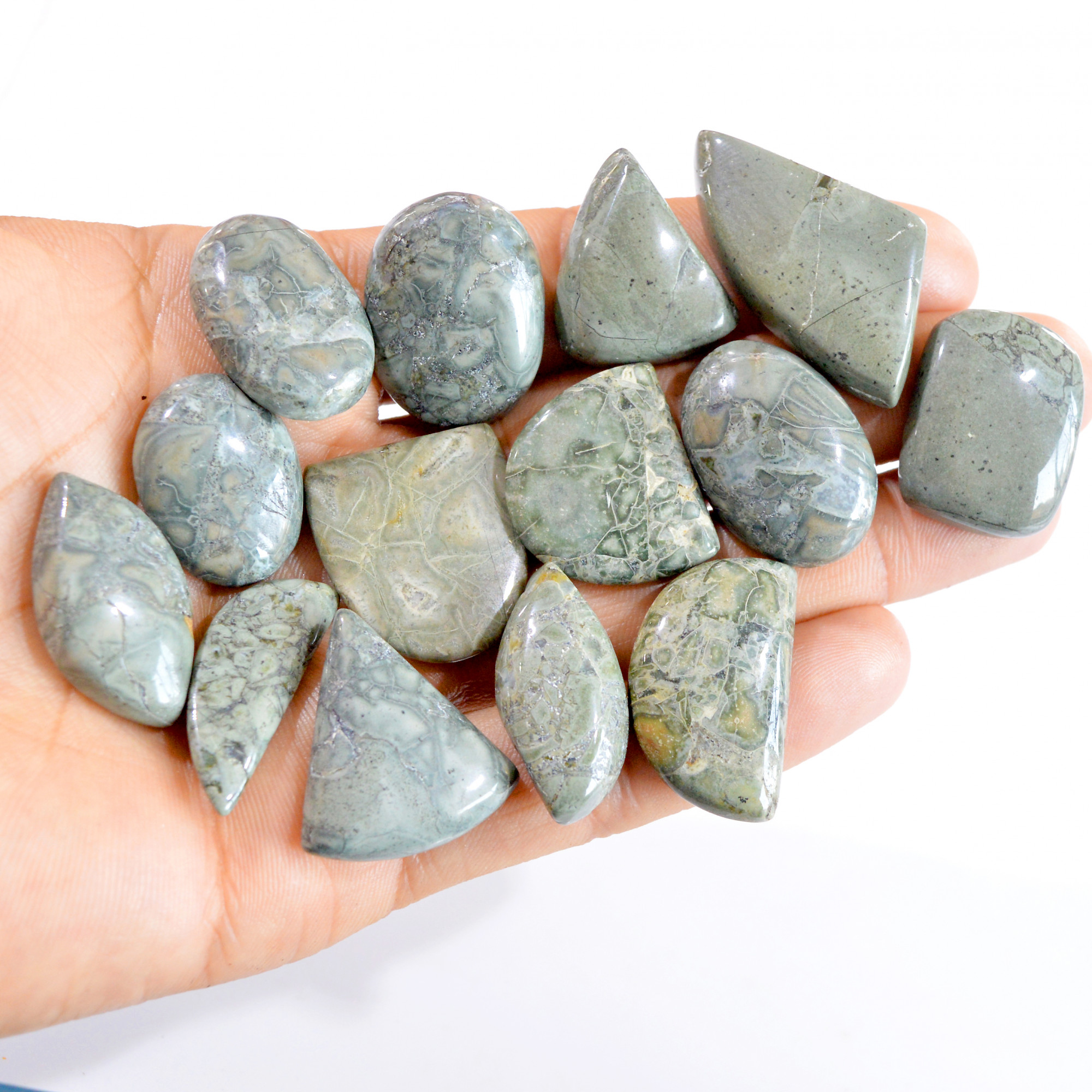 14 Pcs 444 Cts Natural Fancy Agate Cabochon Loose Gemstone Lot 24x18-40x22mm 2713