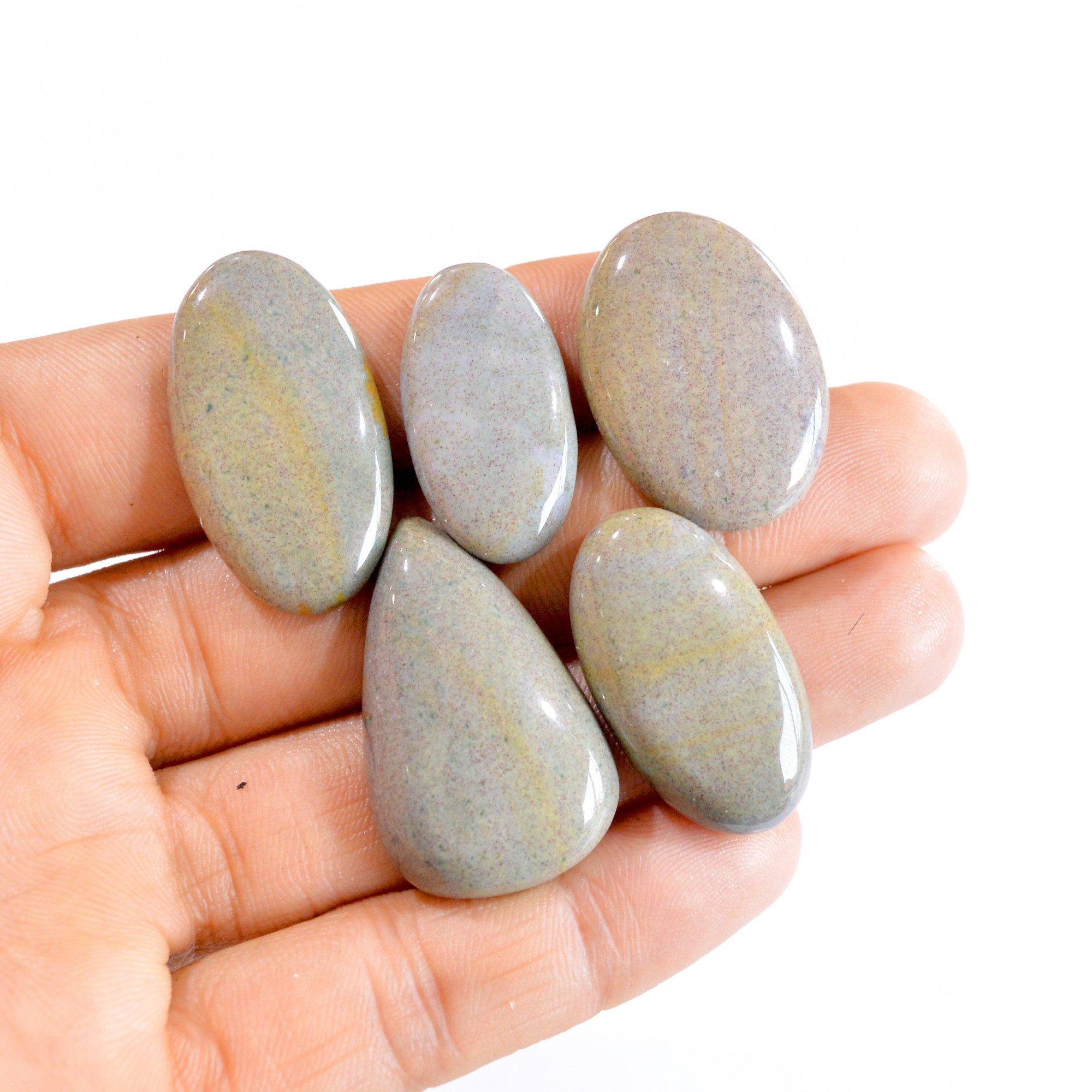 5 Pcs 165 Cts Natural Fancy Agate Cabochon Loose Gemstone Lot 28x15-34x21mm 2714
