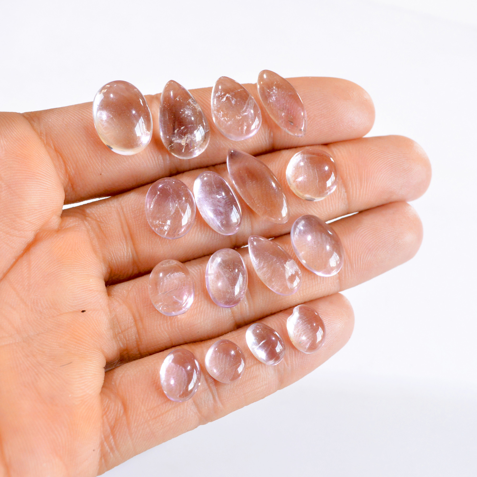 16 Pcs 80 Cts Natural Amethyst Cabochon Loose Gemstone Lot 9x6-16x12mm 2722