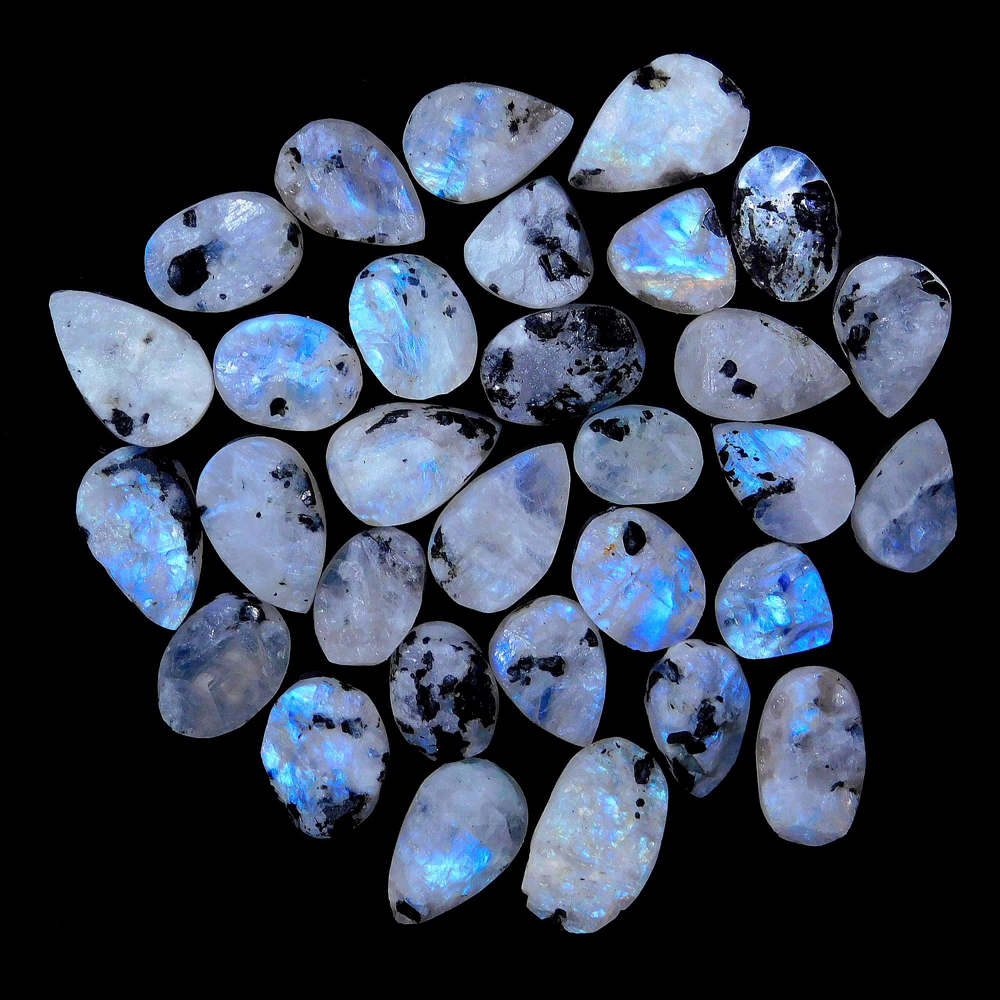 31 Pcs Natural Moonstone Druzy 345cts Unpolished Rough Loose Gemstone Wholesale Lot Size 22X14 14x12mm