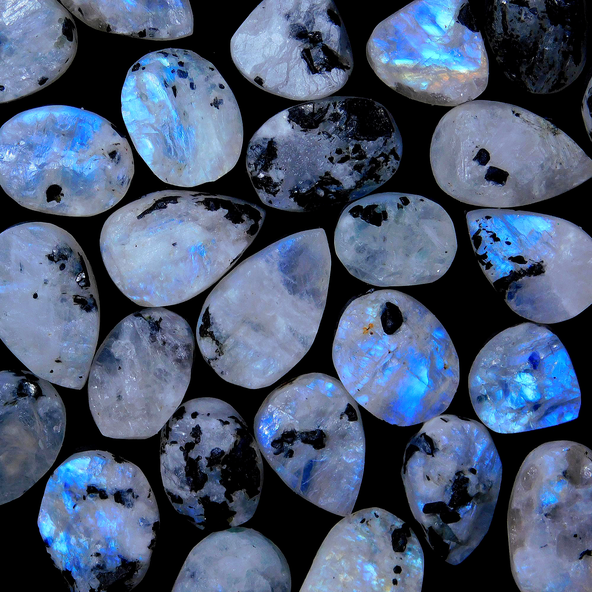 31 Pcs Natural Moonstone Druzy 345cts Unpolished Rough Loose Gemstone Wholesale Lot Size 22X14 14x12mm