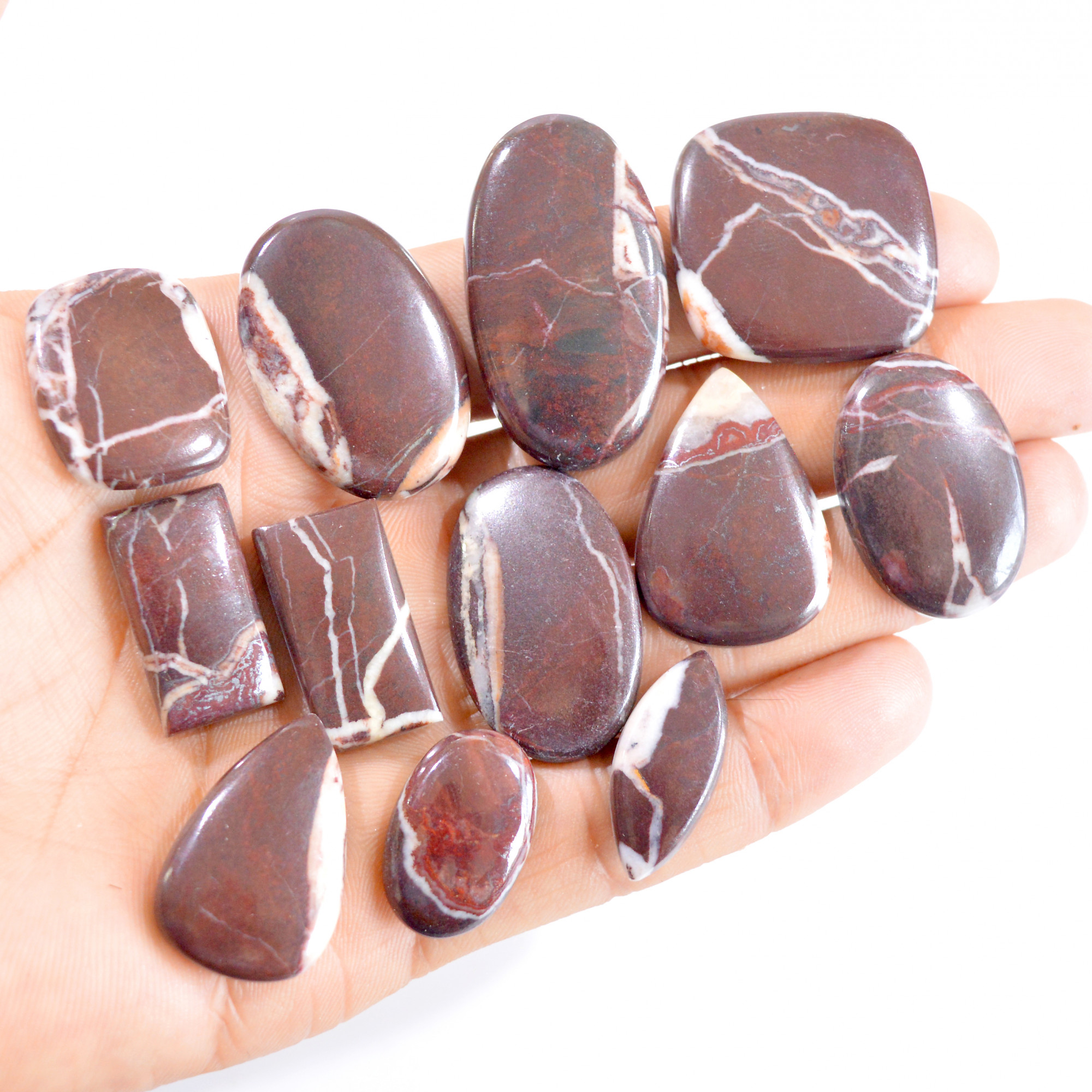 12 Pcs 329 Cts Natural Fancy Agate Cabochon Loose Gemstone Lot 22x15-41x22mm 2737