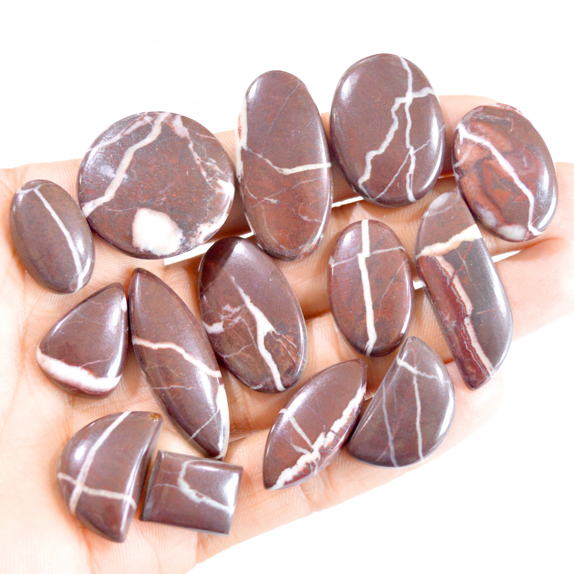 14 Pcs 316 Cts Natural Fancy Agate Cabochon Loose Gemstone Lot 16x13-38x18mm 2740