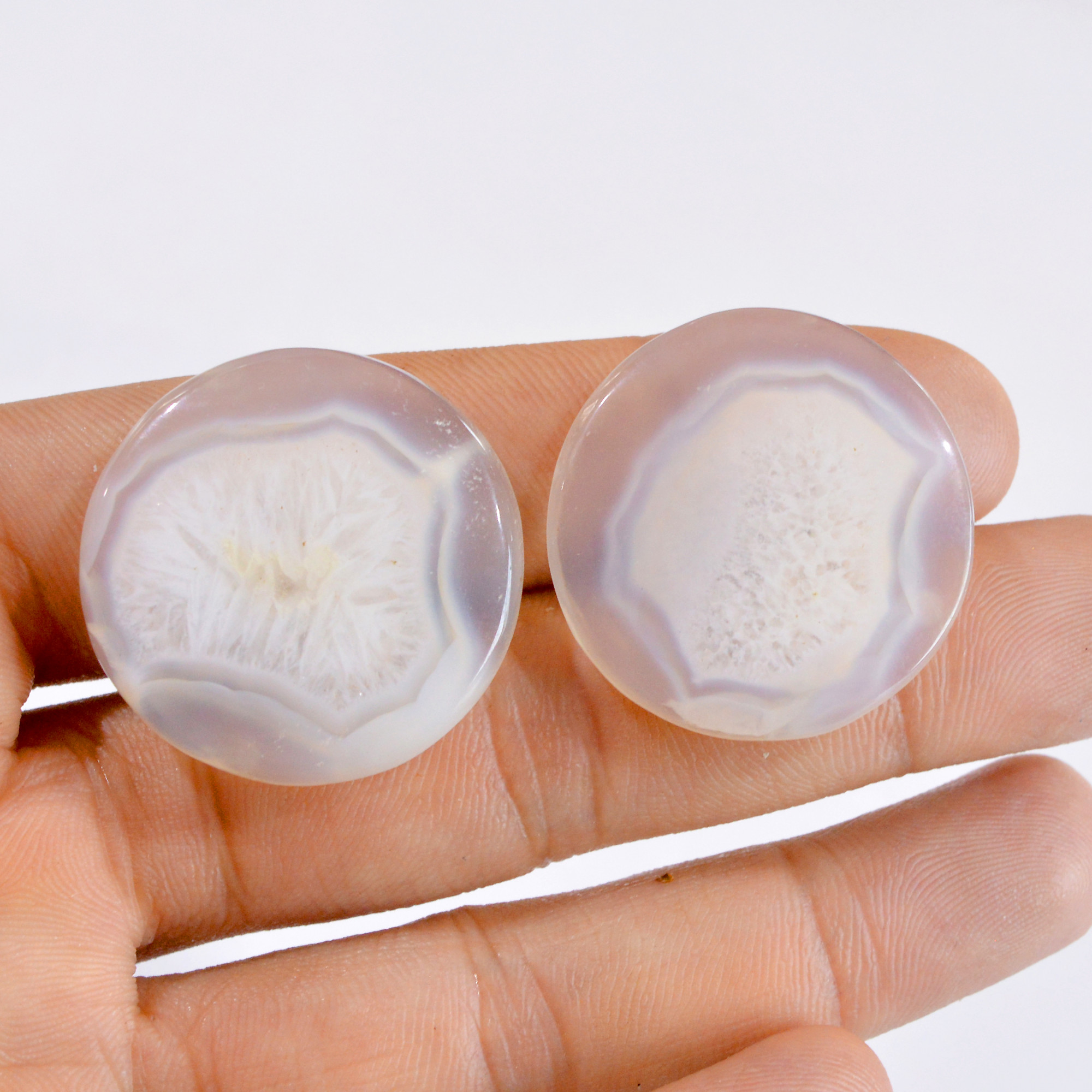 1 Pair 86 Cts Natural Fancy Agate Cabochon Loose Gemstone Pair 30x30mm 2744