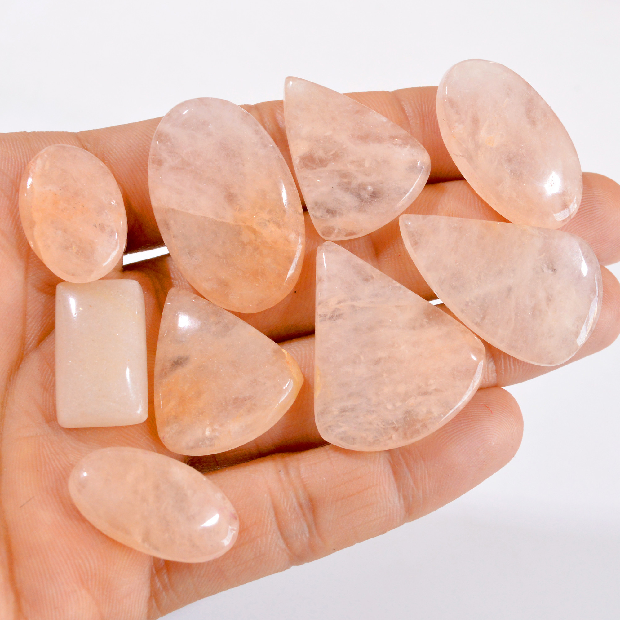 9 Pcs 244 Cts Natural Golden Quartz Cabochon Gemstone Lot 22x15-35x22mm 2756