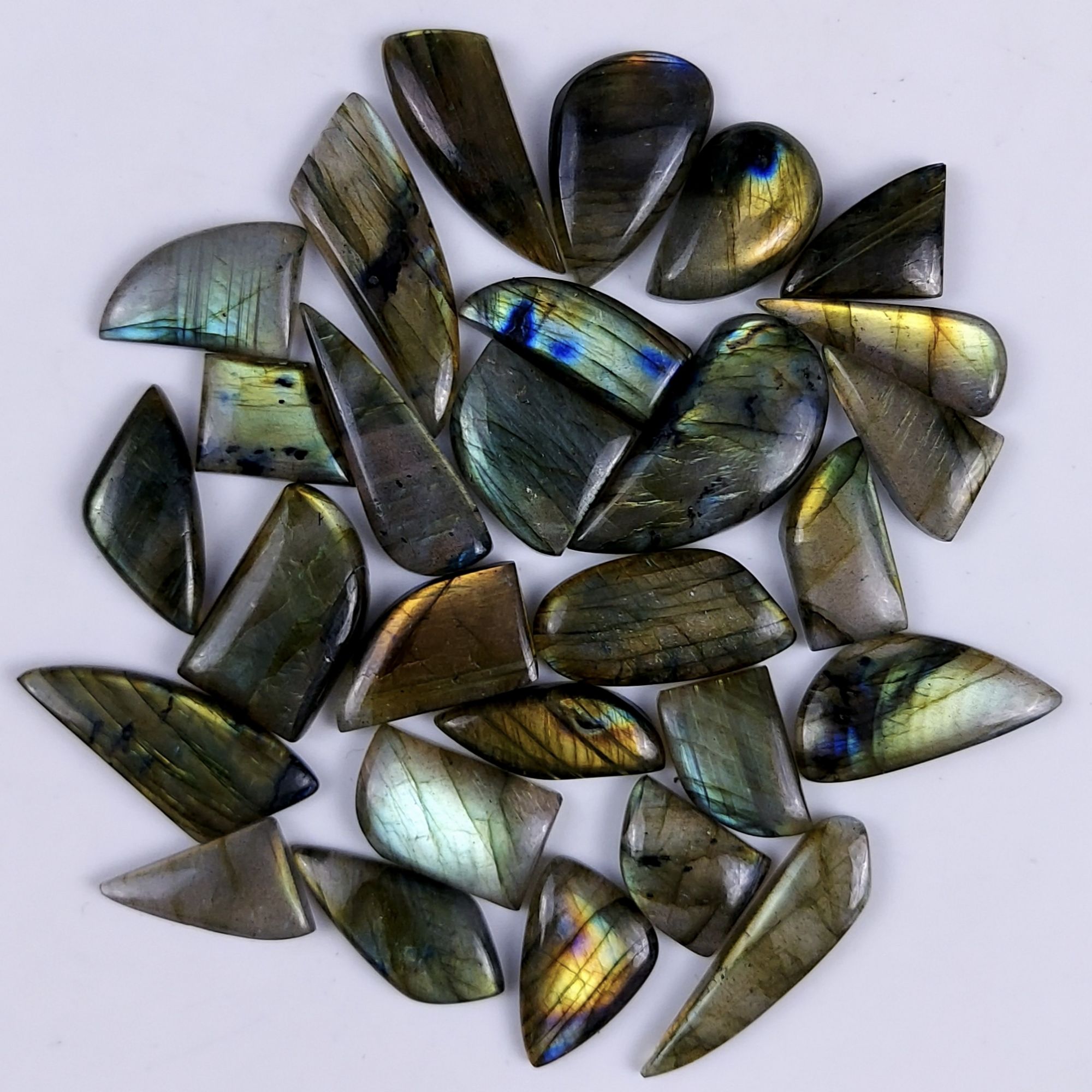 28Pcs 406Cts  Natural Labradorite Fancy Cabochon Multifire Labradorite Gemstone For Jewelry Making Loose Gemstone Cabochon For Crystal Energy Gift For Her #G-276