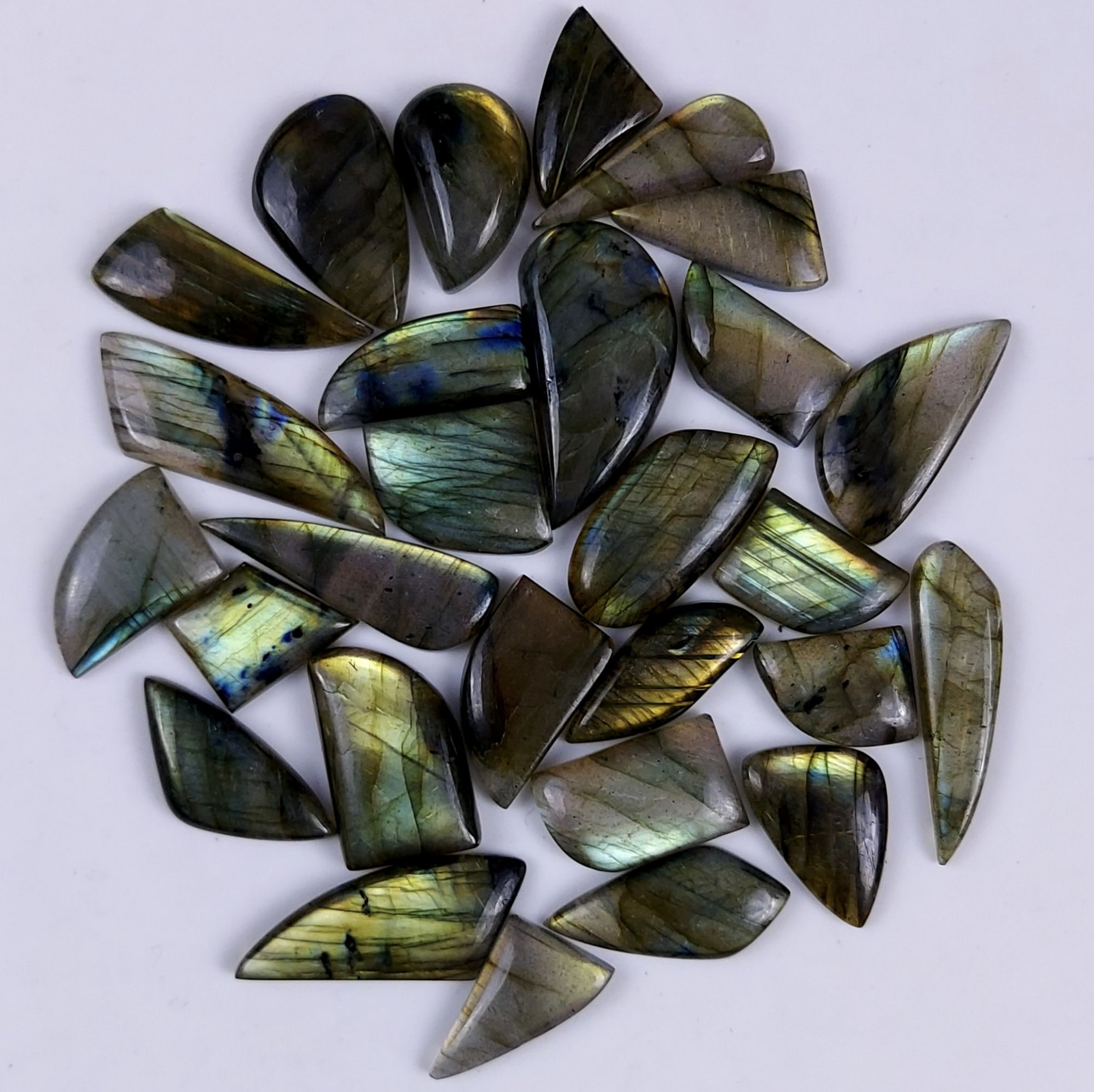 28Pcs 406Cts  Natural Labradorite Fancy Cabochon Multifire Labradorite Gemstone For Jewelry Making Loose Gemstone Cabochon For Crystal Energy Gift For Her #G-276