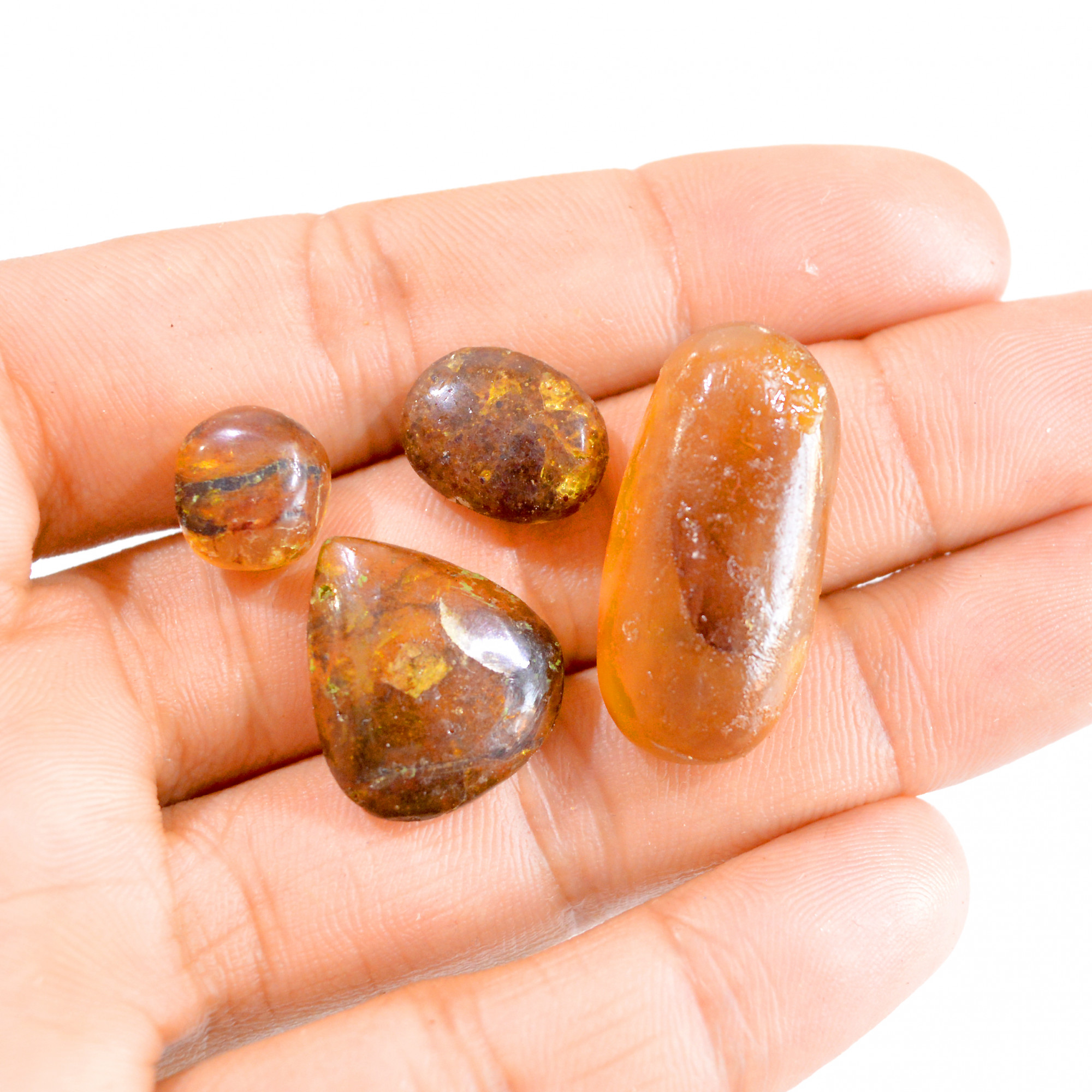 4 Pcs 24 Cts Natural Amber Rough Loose Mix Shape Gemstone Lot 11x11-29x14mm 2760