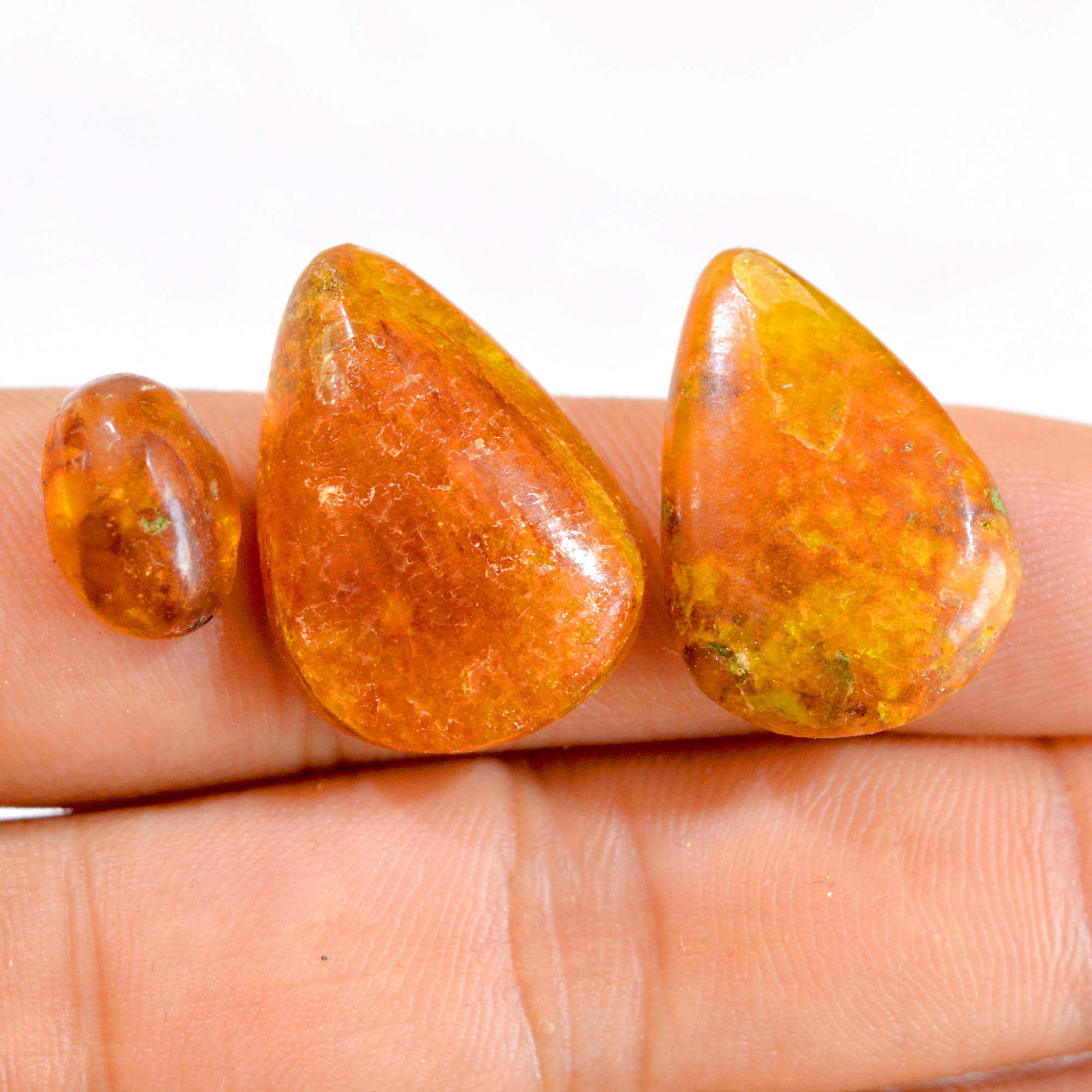 3 Pcs 19 Cts Natural Amber Rough Loose Mix Shape Gemstone Lot 13x9-25x18mm 2761