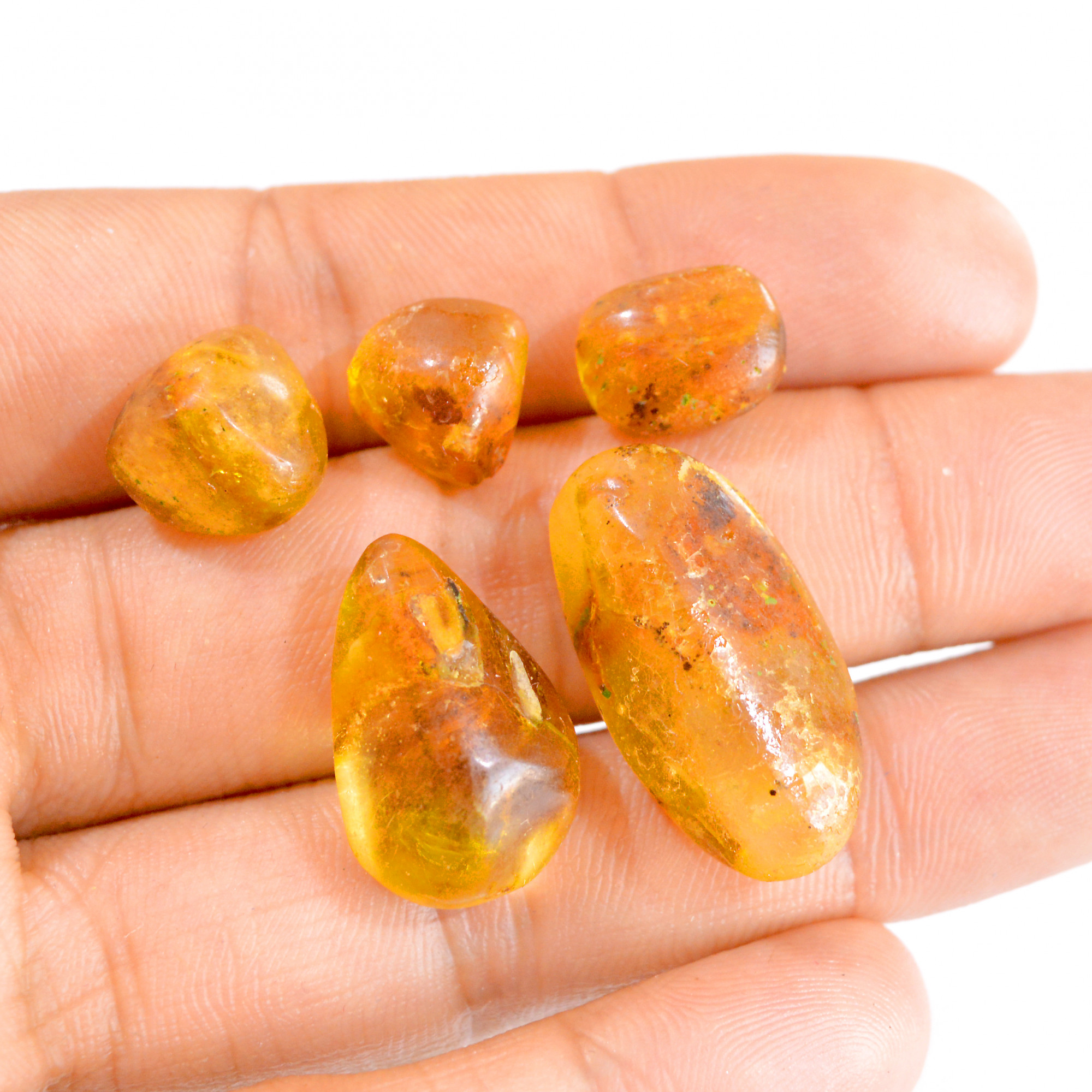 5 Pcs 28 Cts Natural Amber Rough Loose Mix Shape Gemstone Lot 12x11-27x14mm 2764