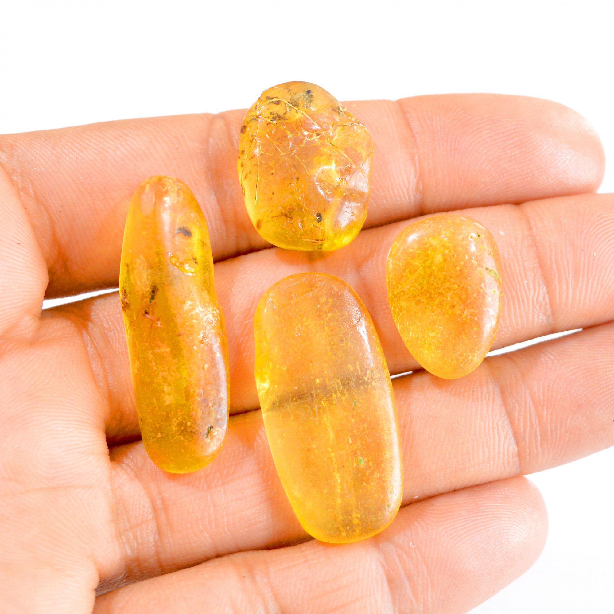 4 Pcs 29 Cts Natural Amber Rough Loose Mix Shape Gemstone Lot 19x14-32x15mm 2766