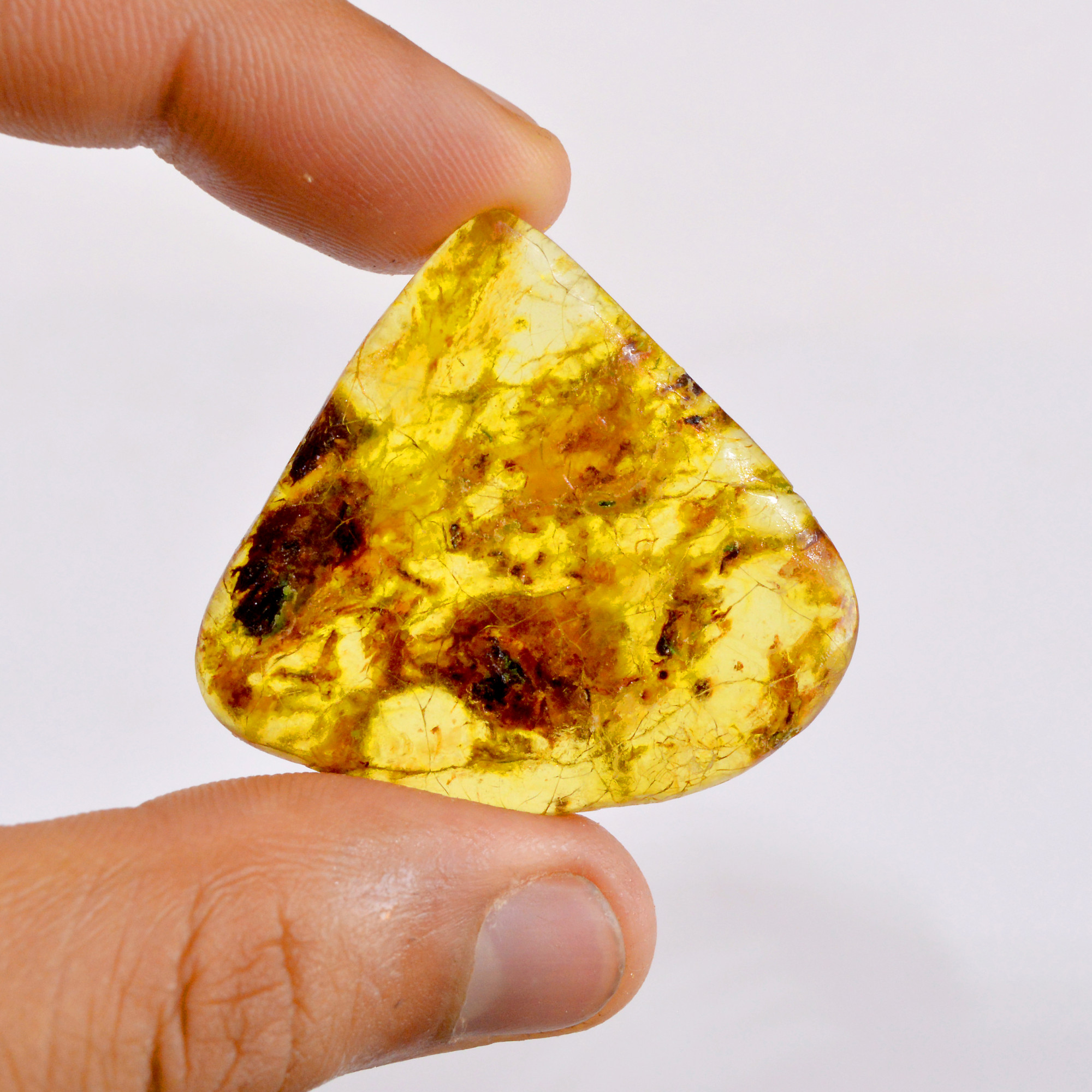 1 Pc 27 Cts Natural Amber Rough Loose Gemstone For Jewelry Making 42x38mm 2769