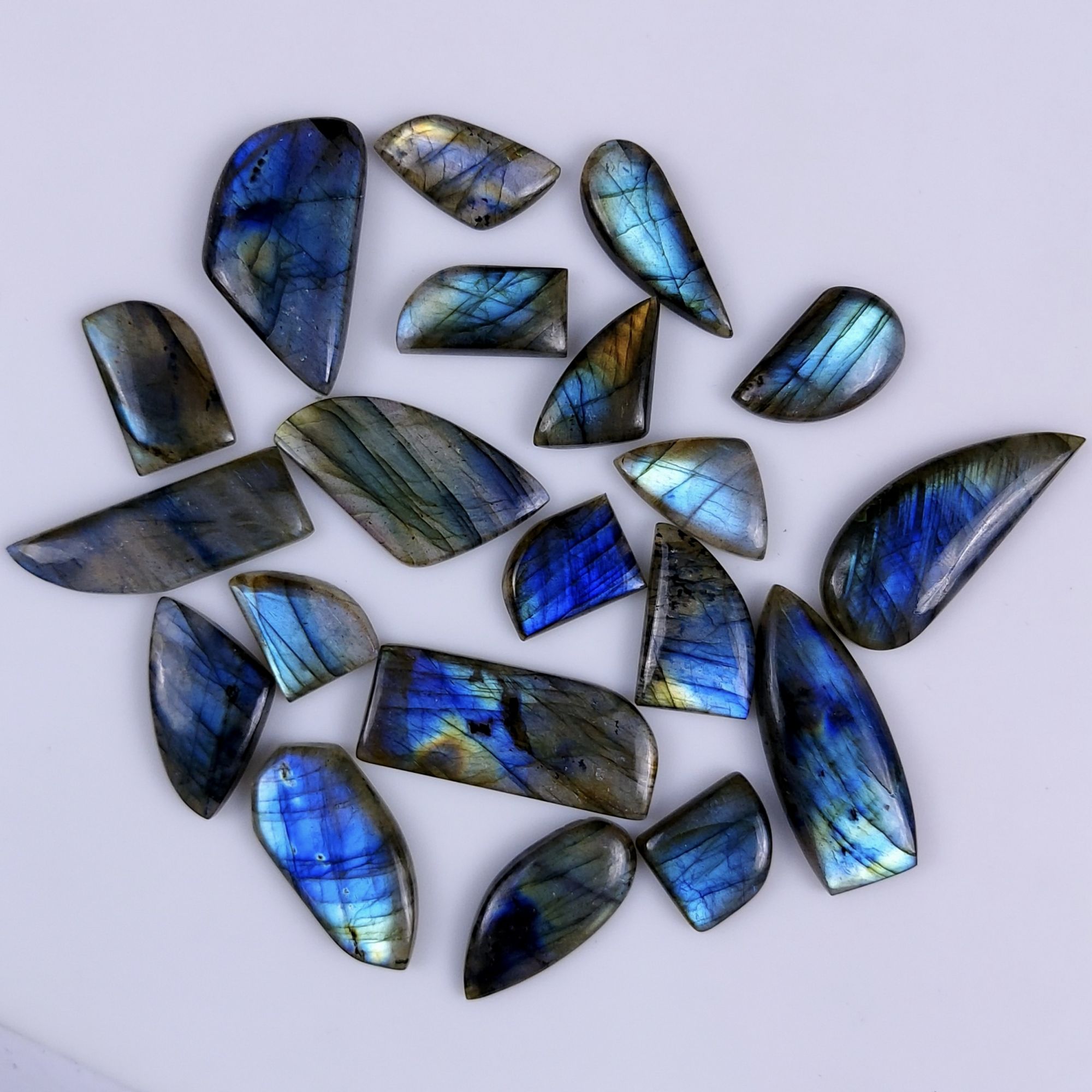 20Pcs 426Cts  Natural Labradorite Fancy Cabochon Multifire Labradorite Gemstone For Jewelry Making Loose Gemstone Cabochon For Crystal Energy Gift For Her G-277