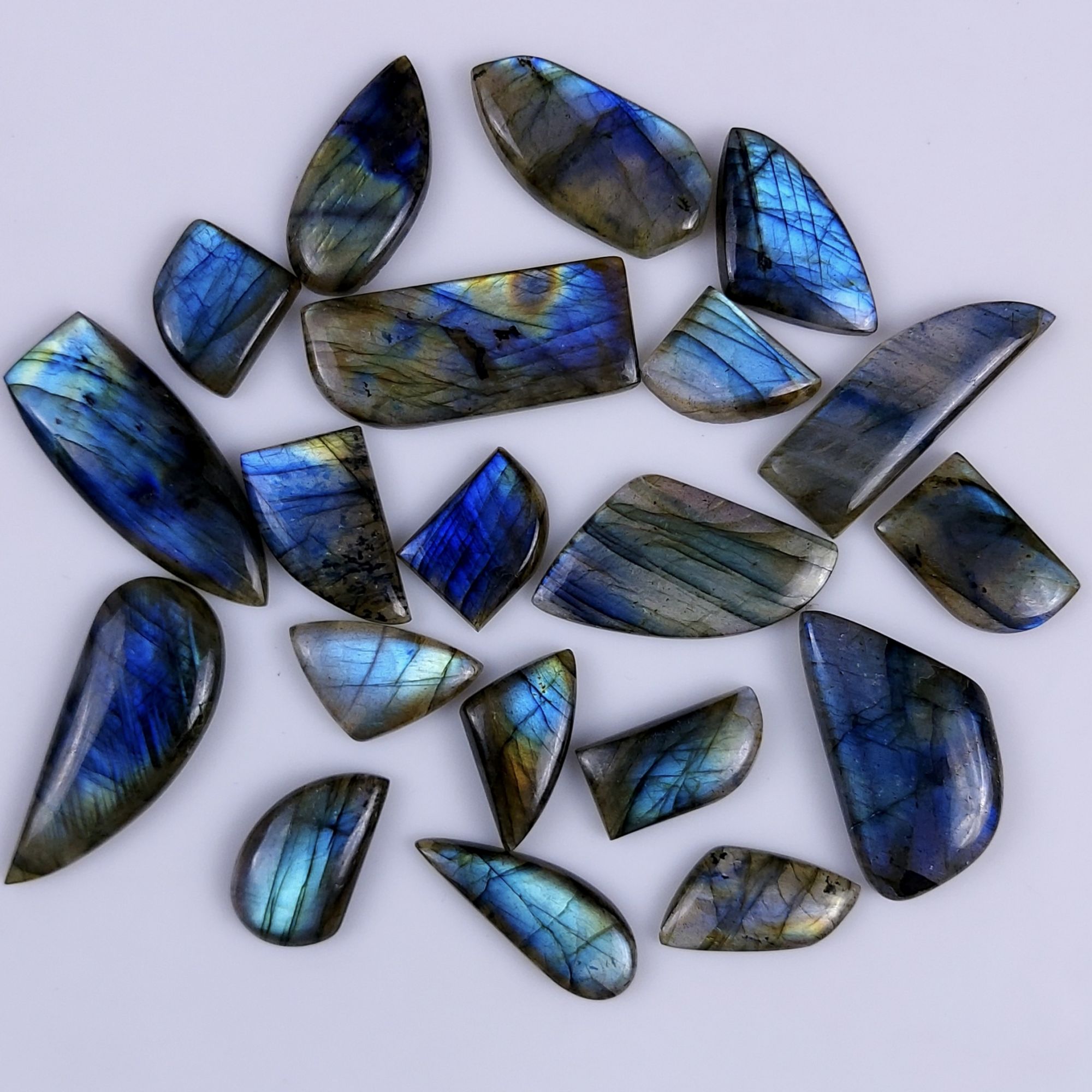 20Pcs 426Cts  Natural Labradorite Fancy Cabochon Multifire Labradorite Gemstone For Jewelry Making Loose Gemstone Cabochon For Crystal Energy Gift For Her G-277