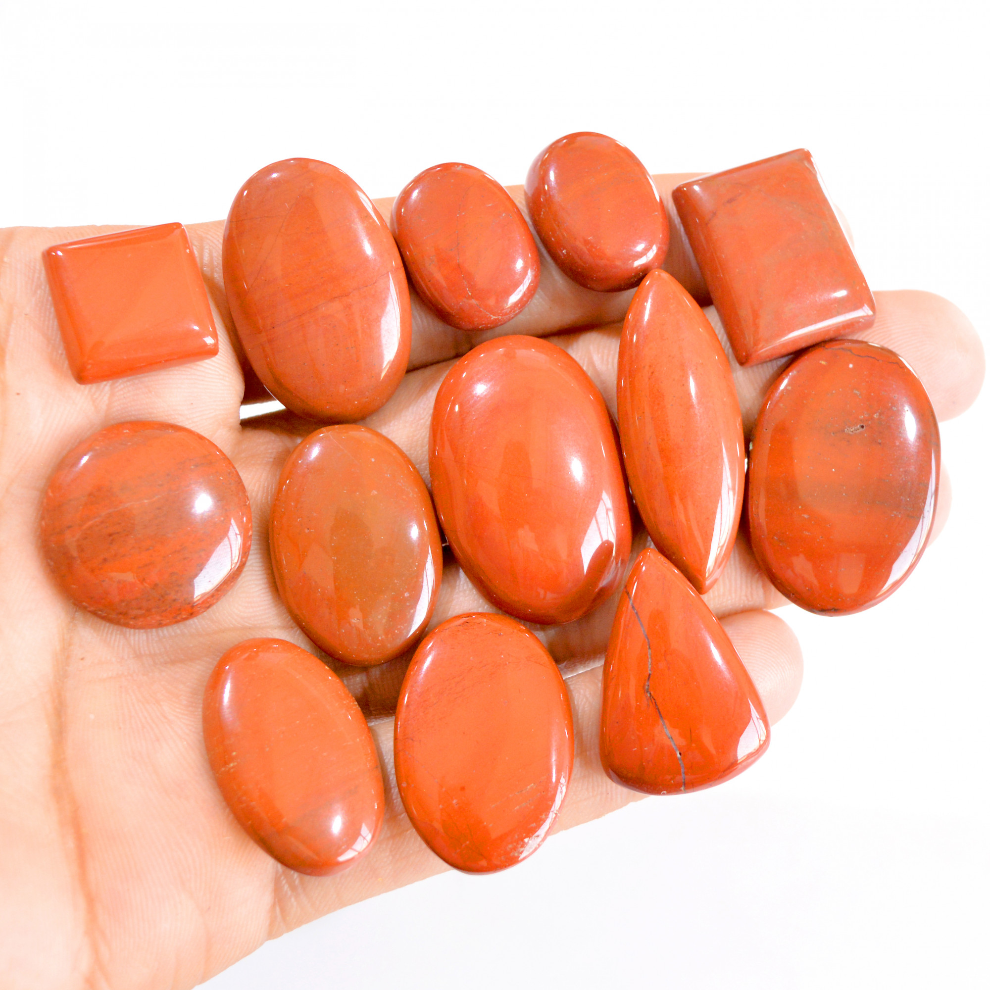 13 Pcs 306 Cts Natural Red Jasper Cabochon Loose Gemstone Lot 19x14-32x22mm 2779