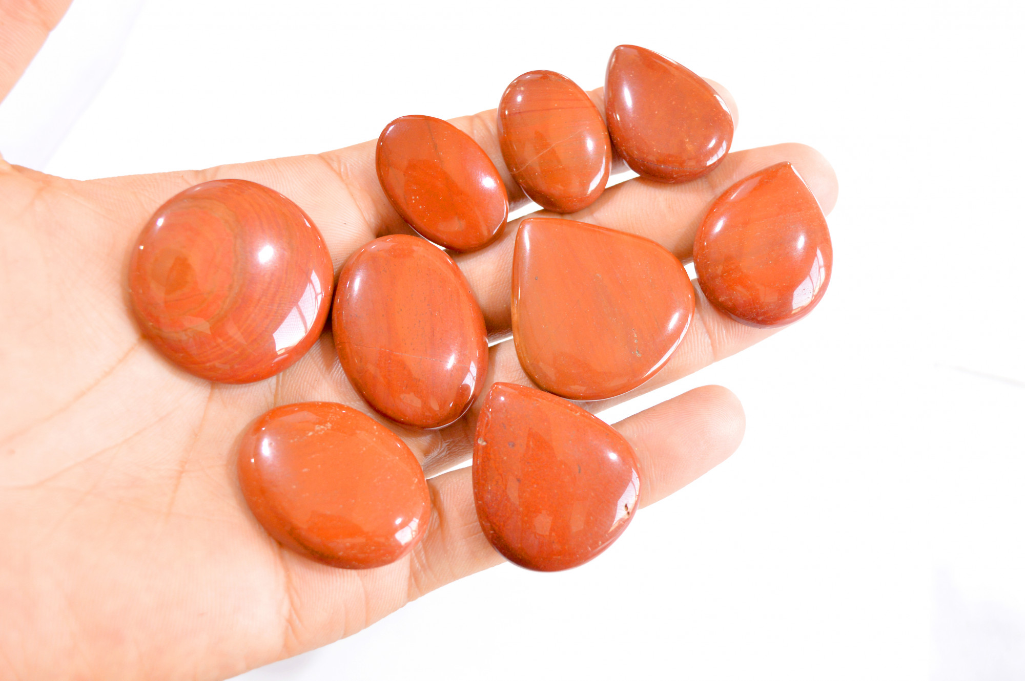9 Pcs 442 Cts Natural Red Jasper Cabochon Loose Gemstone Lot 28x19-35x35mm 2780