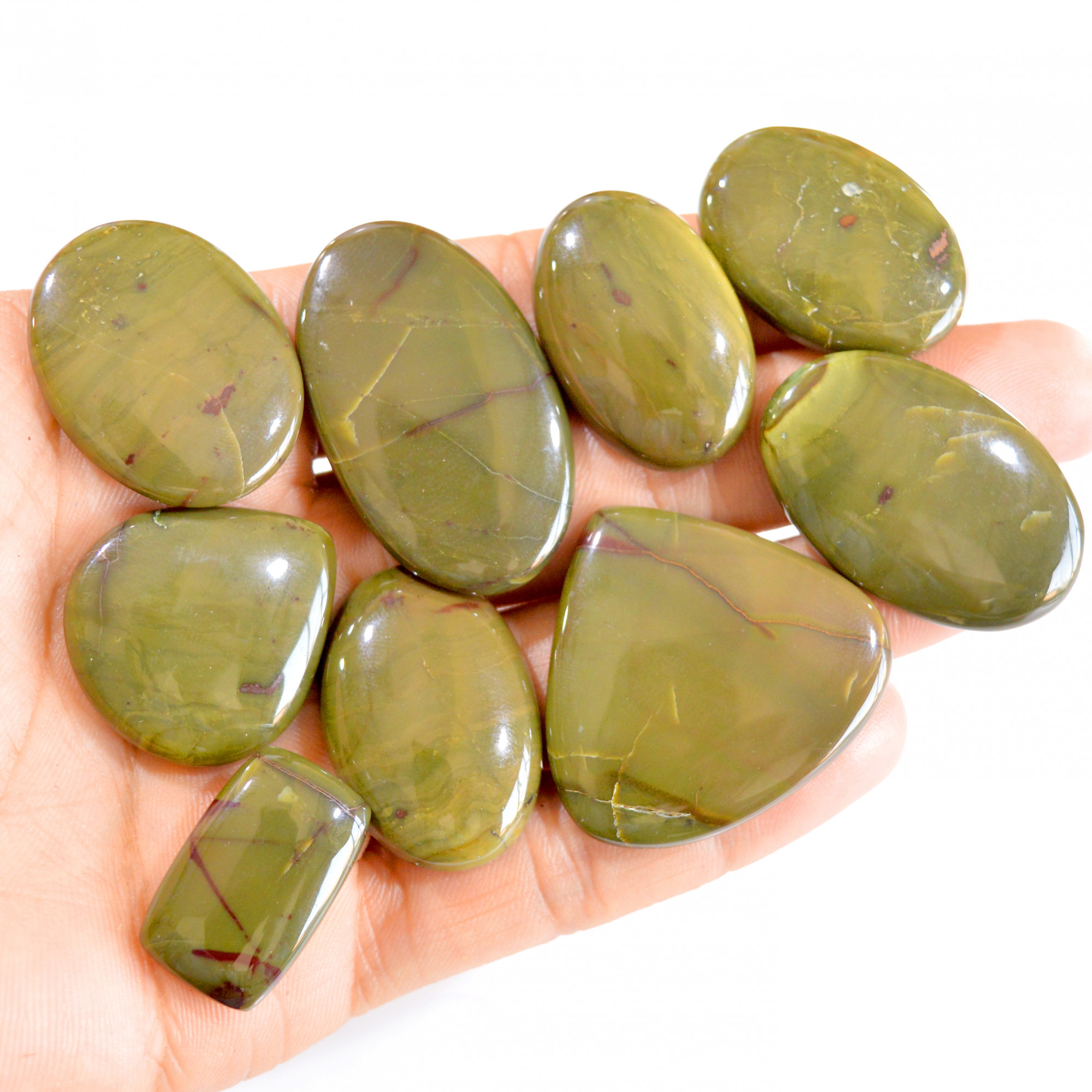 9 Pcs 373 Cts Natural Bloodstone Cabochon Loose Gemstone Lot 25x15-38x36mm 2783