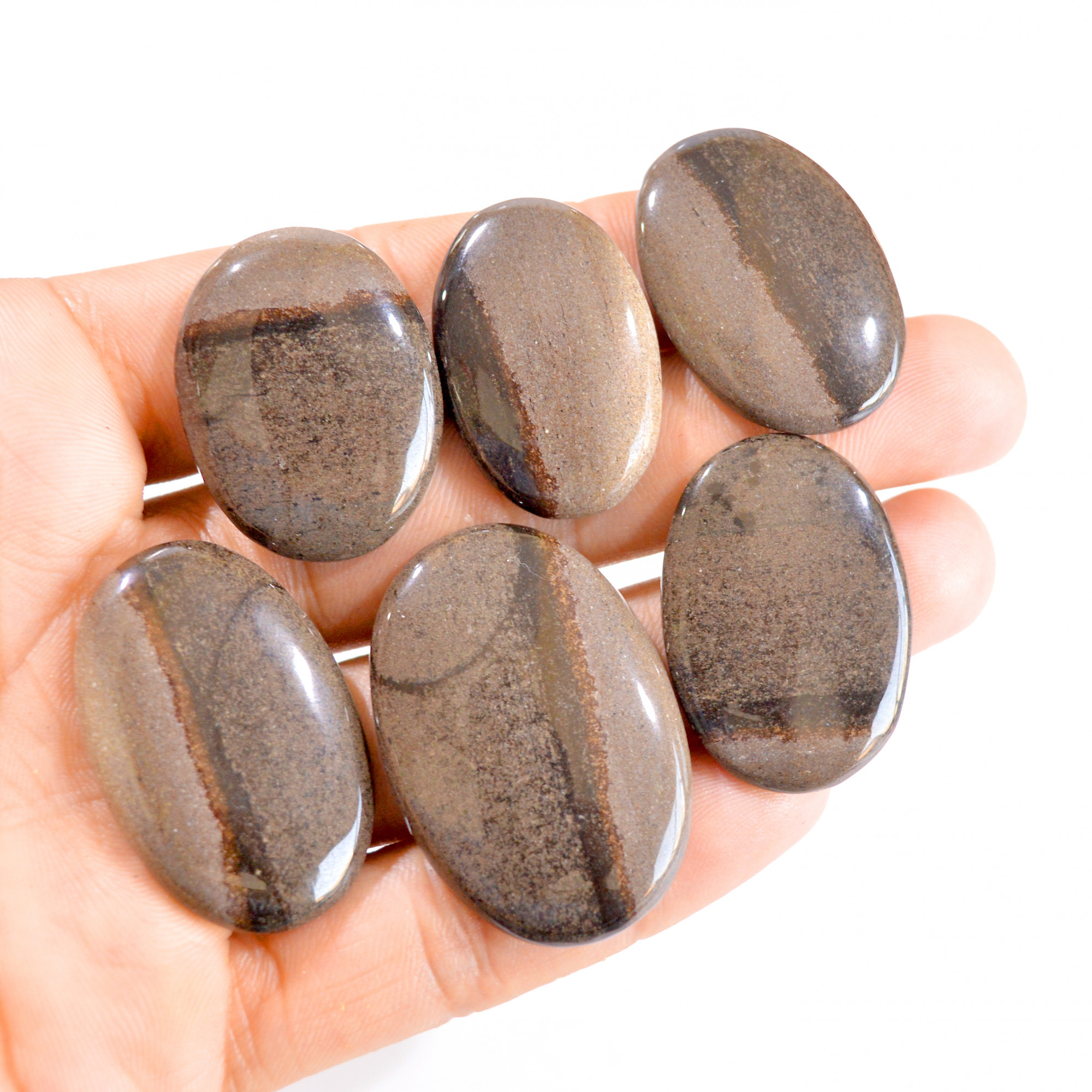 6 Pcs 235 Cts Natural Honey Dendrite Agate Loose Cabochon Lot 31x21-40x27mm 2791