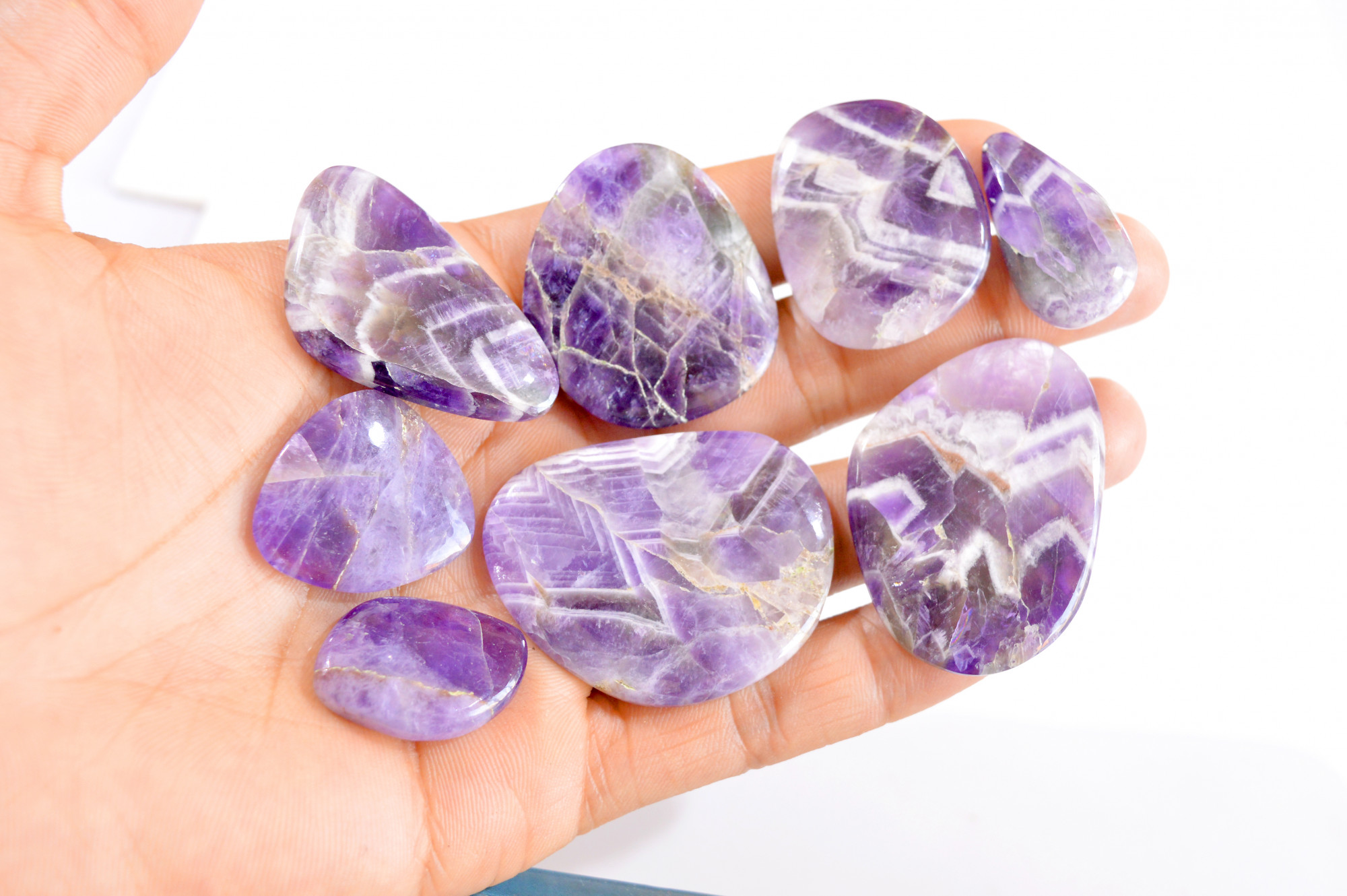 8 Pcs 408 Cts Natural Amethyst Briolette Loose Gemstone Lot 23x18-45x35mm 2799