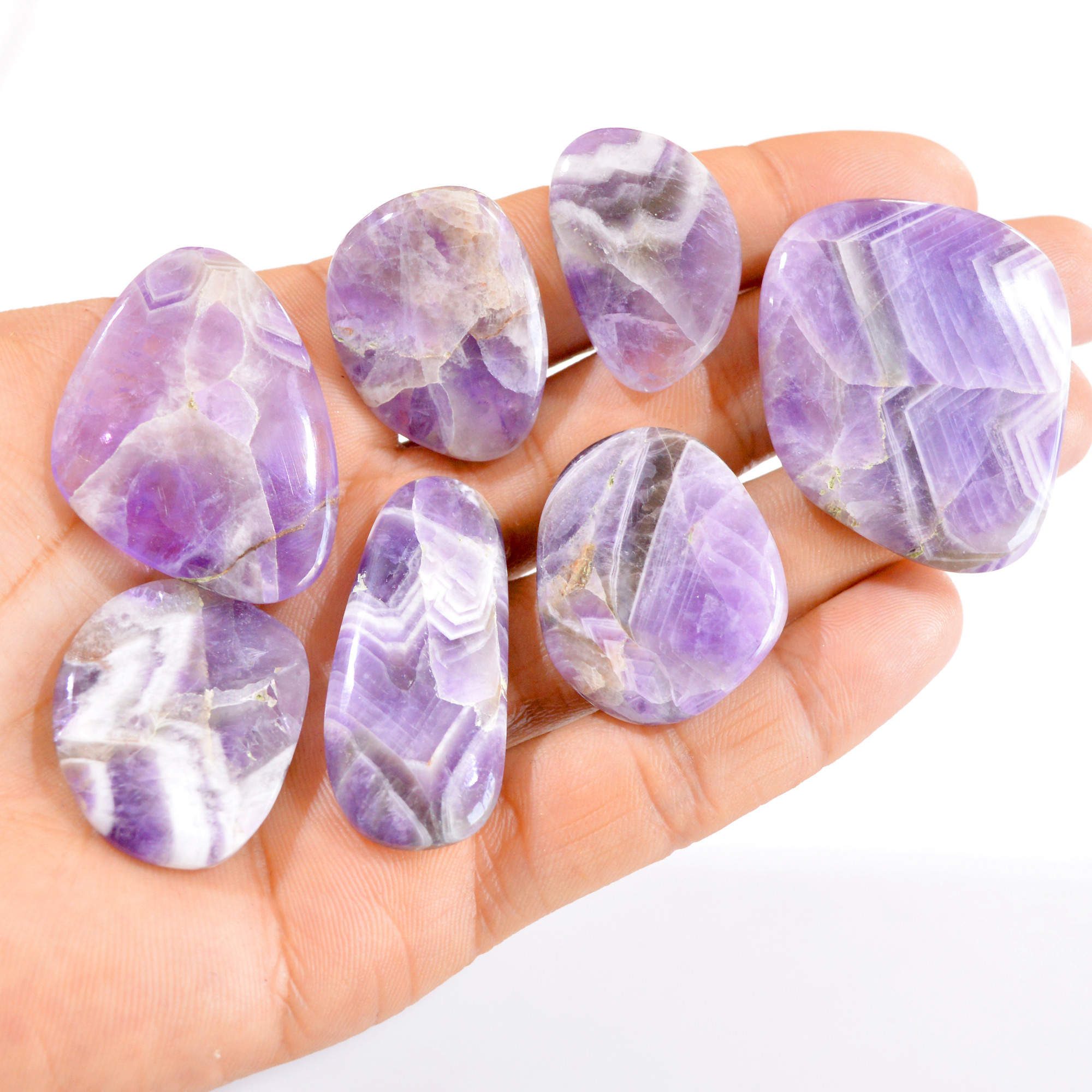 7 Pcs 356 Cts Natural Amethyst Briolette Loose Gemstone Lot 30x20-42x35mm 2800