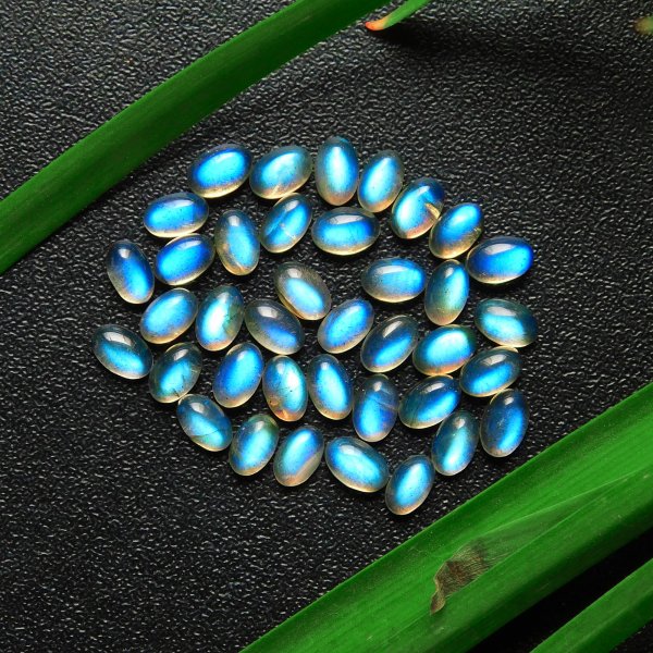 38 Pcs 20.75 Cts Natural Celibrated Labradorite Oval Cabochons Loose Gemstone Wholesale Lot Size 6x4mm#1210