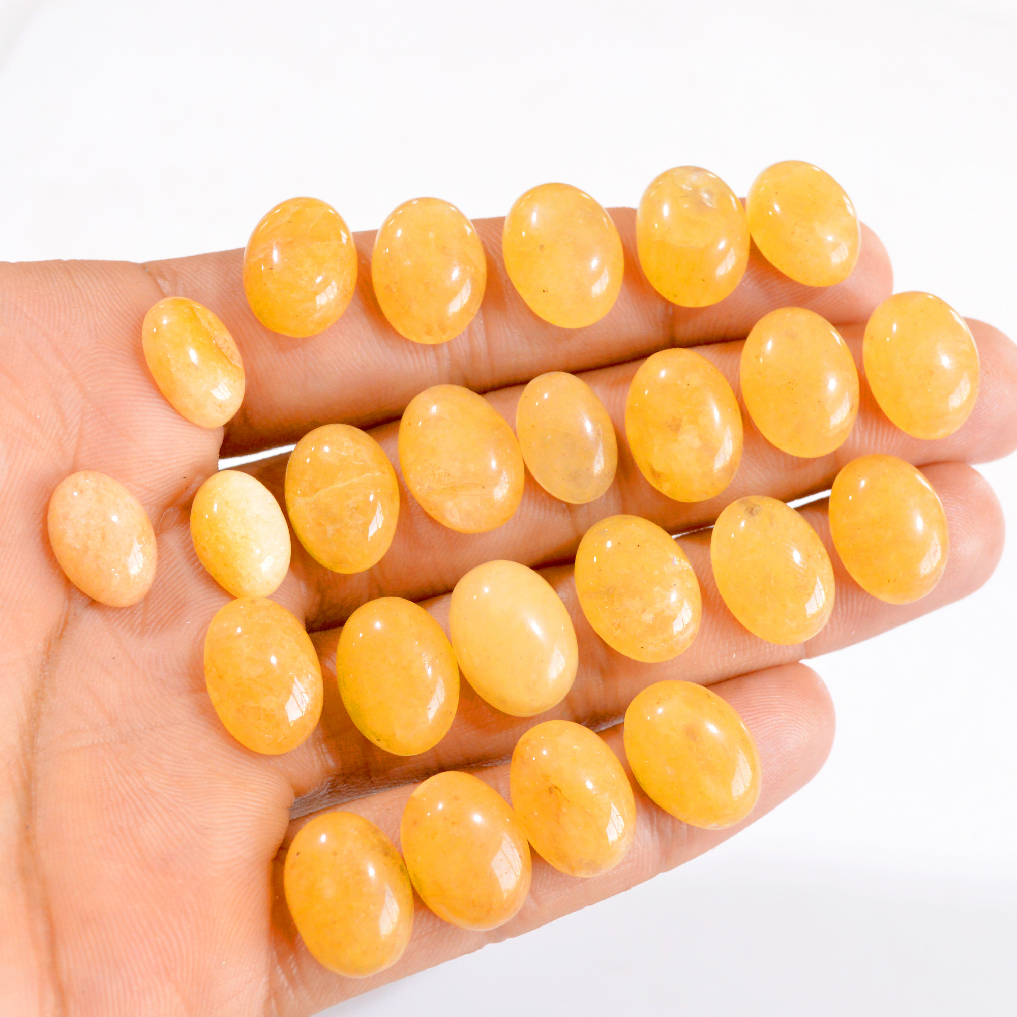 24 Pcs 204 Cts Natural Yellow Aventurine Cabochon Gemstone Lot 13x9-16x11mm 2808