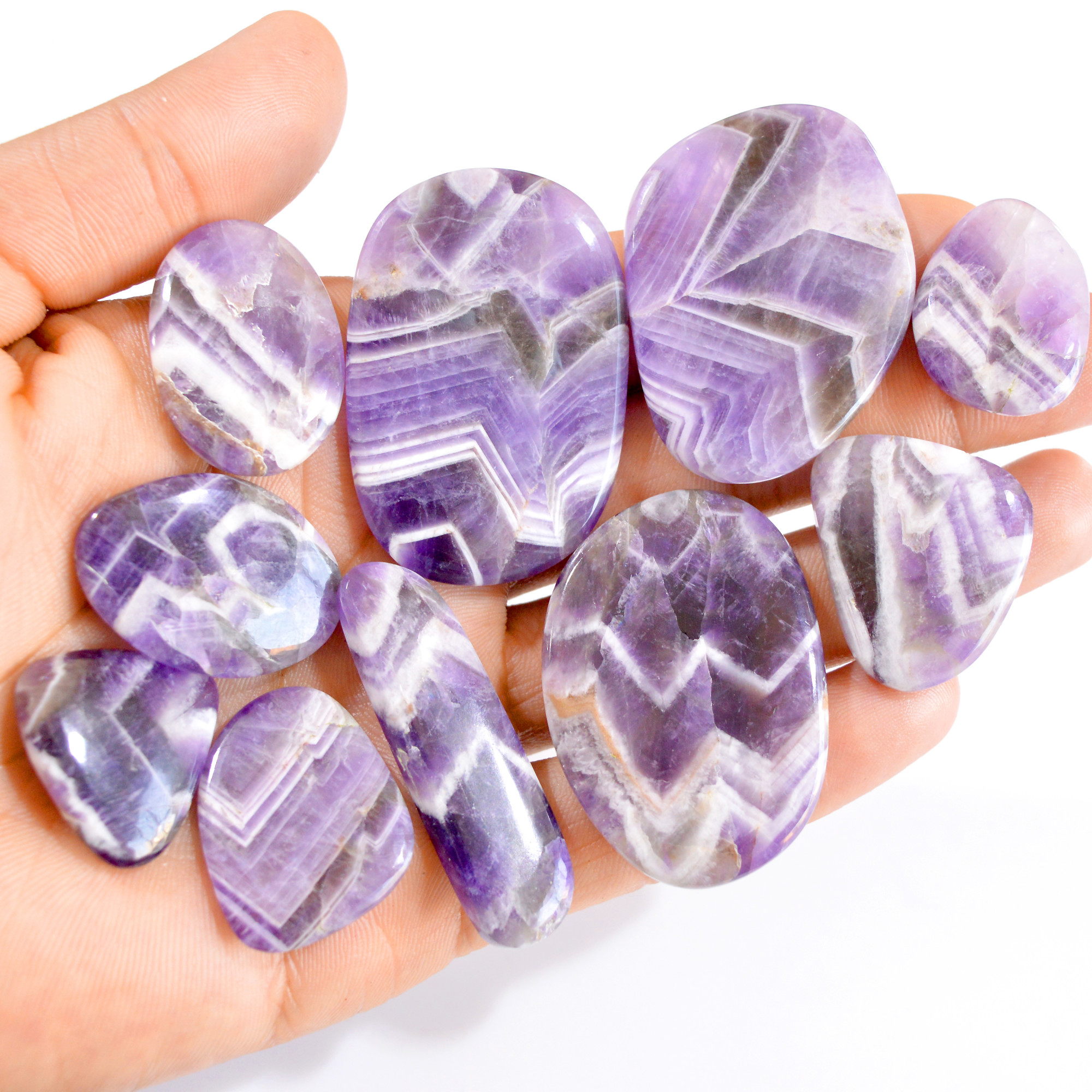 10 Pcs 493 Cts Natural Amethyst Briolette Loose Gemstone Lot 23x22-46x32mm 2813