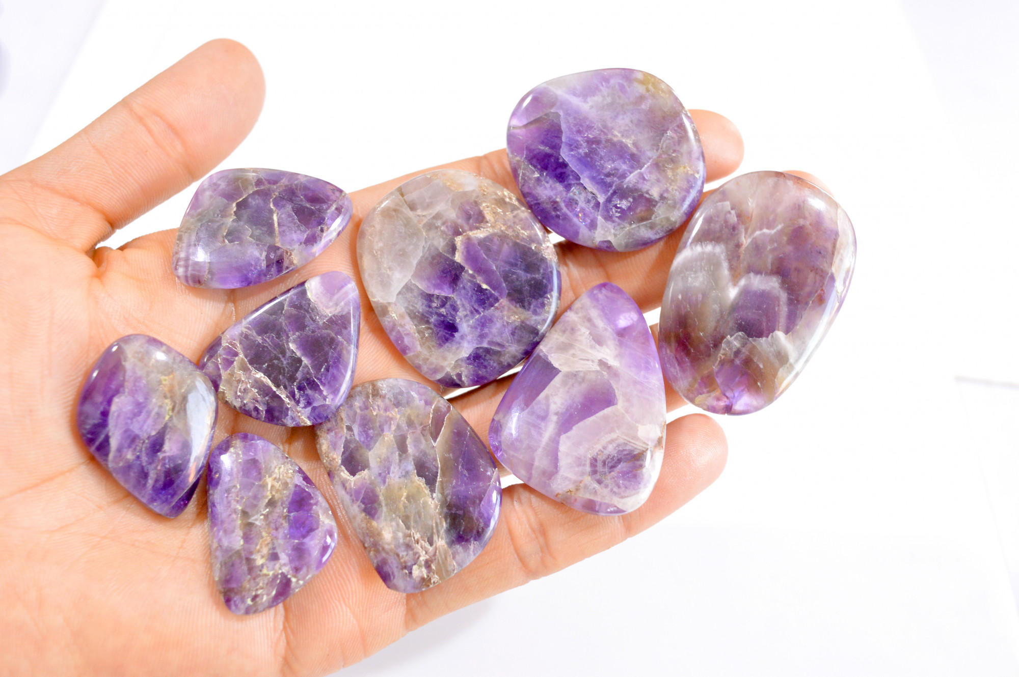 9 Pcs 548 Cts Natural Amethyst Briolette Loose Gemstone Lot 33x23-47x32mm 2814