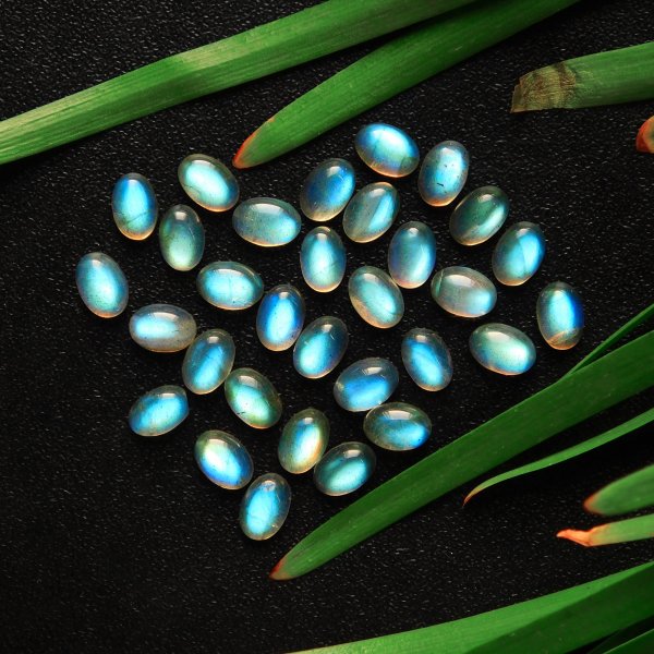 31 Pcs 29.45 Cts Natural Celibrated Labradorite Oval Cabochons Loose Gemstone Wholesale Lot Size 7x5mm#1211