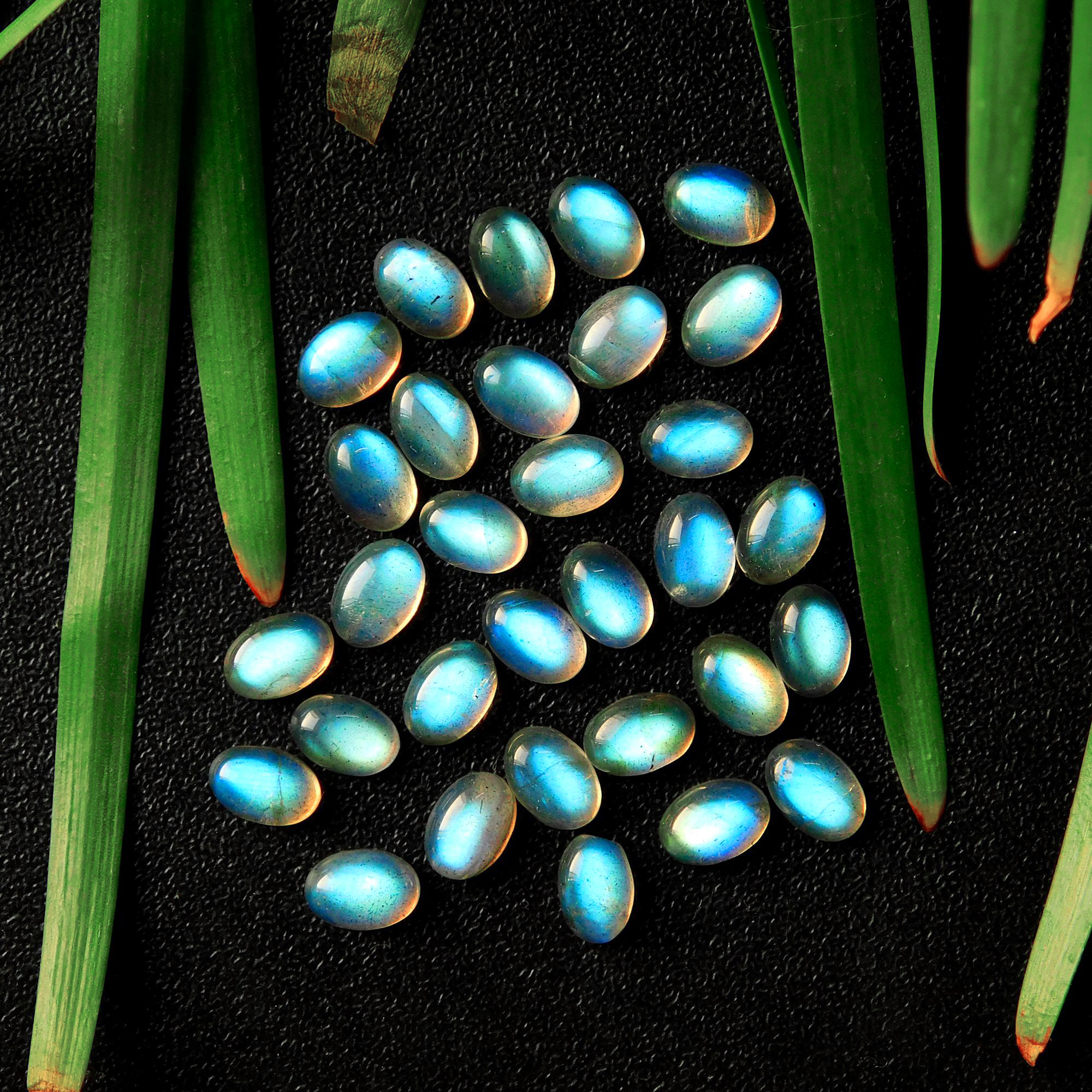 31 Pcs 29.45 Cts Natural Celibrated Labradorite Oval Cabochons Loose Gemstone Wholesale Lot Size 7x5mm
