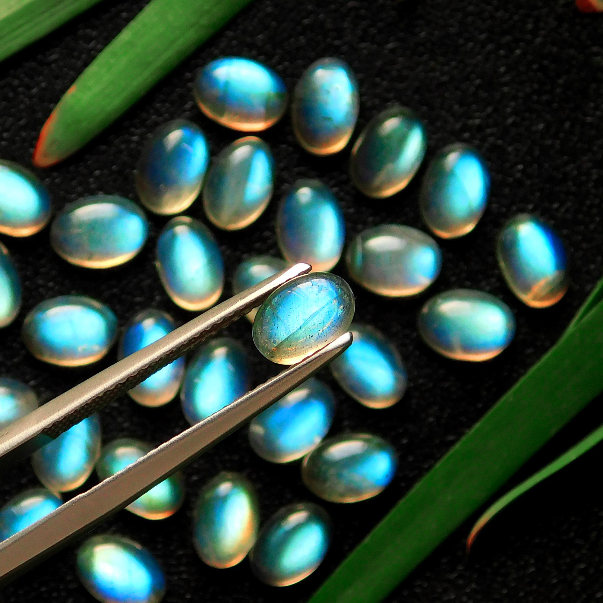 31 Pcs 29.45 Cts Natural Celibrated Labradorite Oval Cabochons Loose Gemstone Wholesale Lot Size 7x5mm