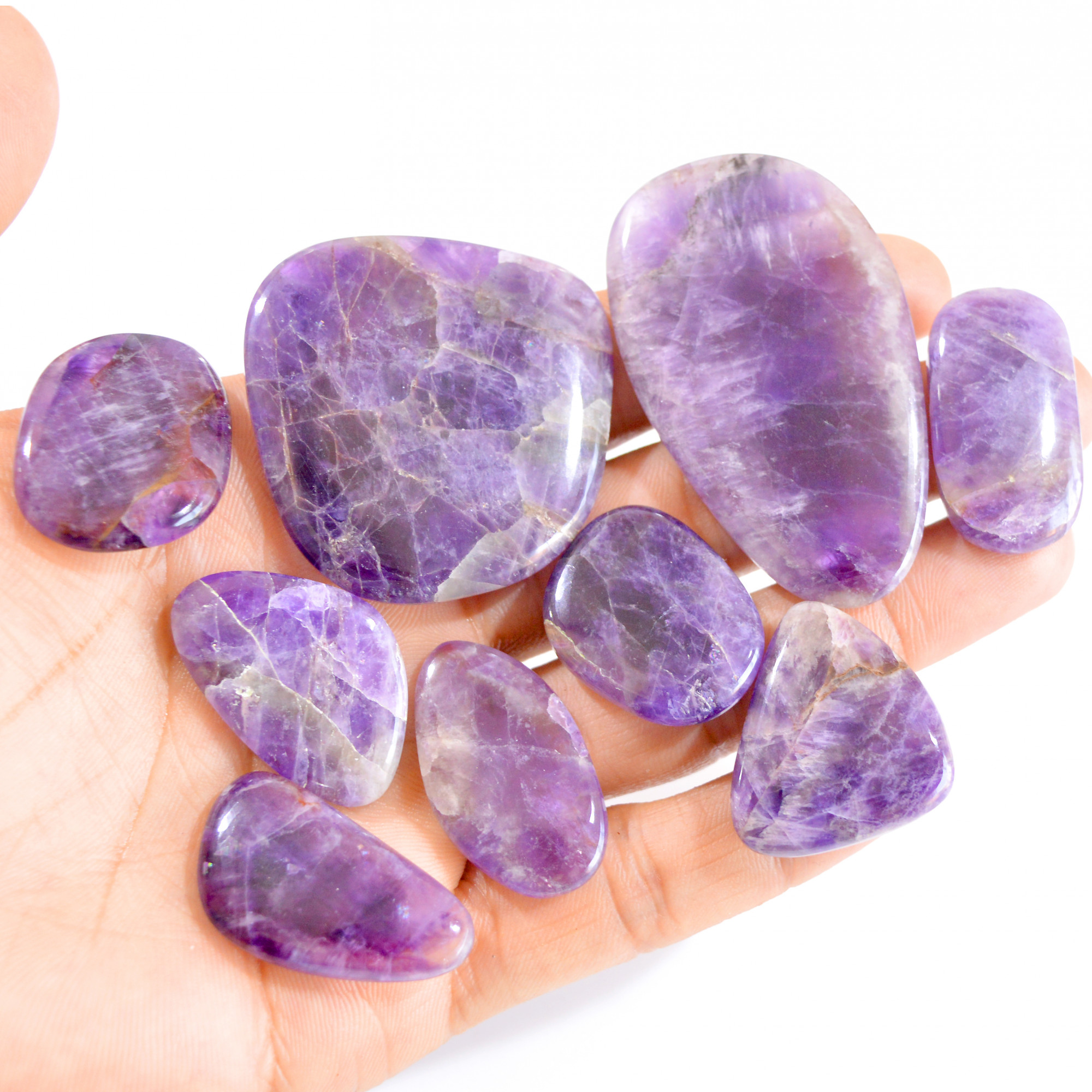 9 Pcs 538 Cts Natural Amethyst Briolette Loose Gemstone Lot 28x22-61x35mm 2816