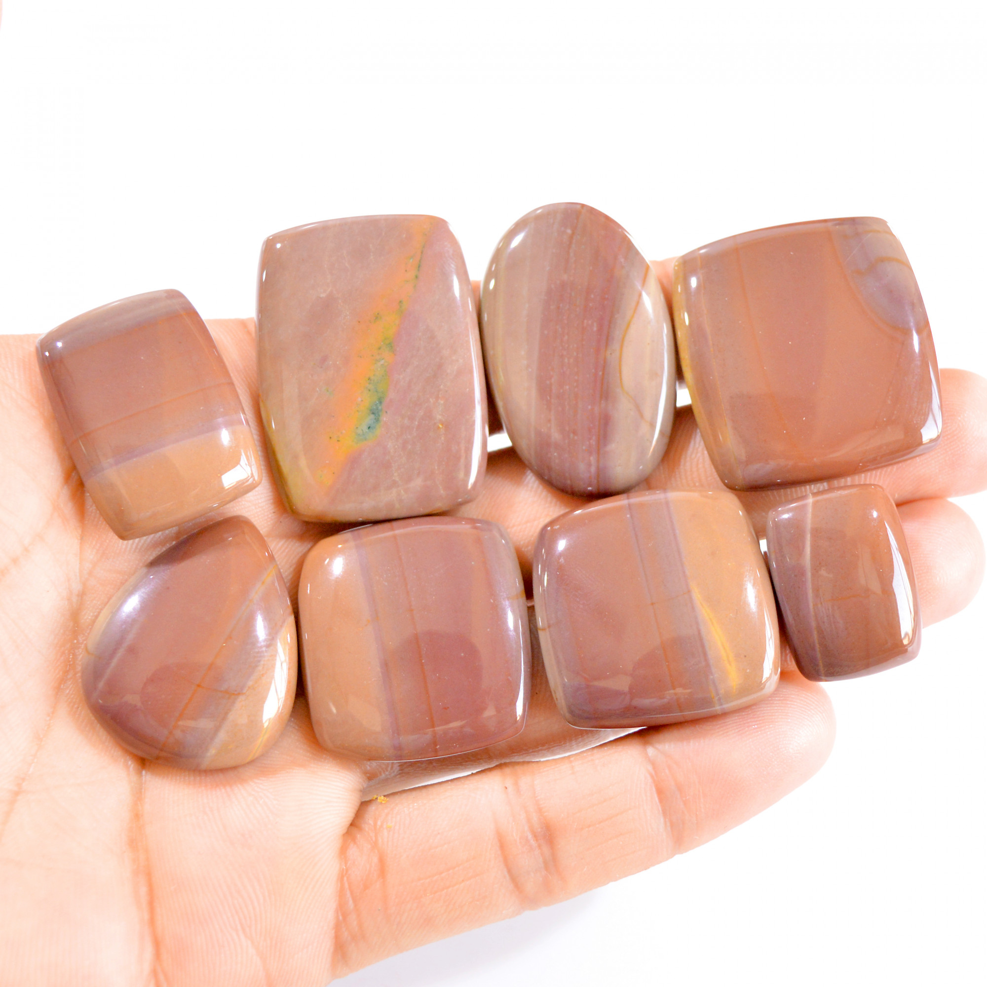 8 Pcs 366 Cts Natural Bloodstone Cabochon Loose Gemstone Lot 22x16-37x27mm 2821