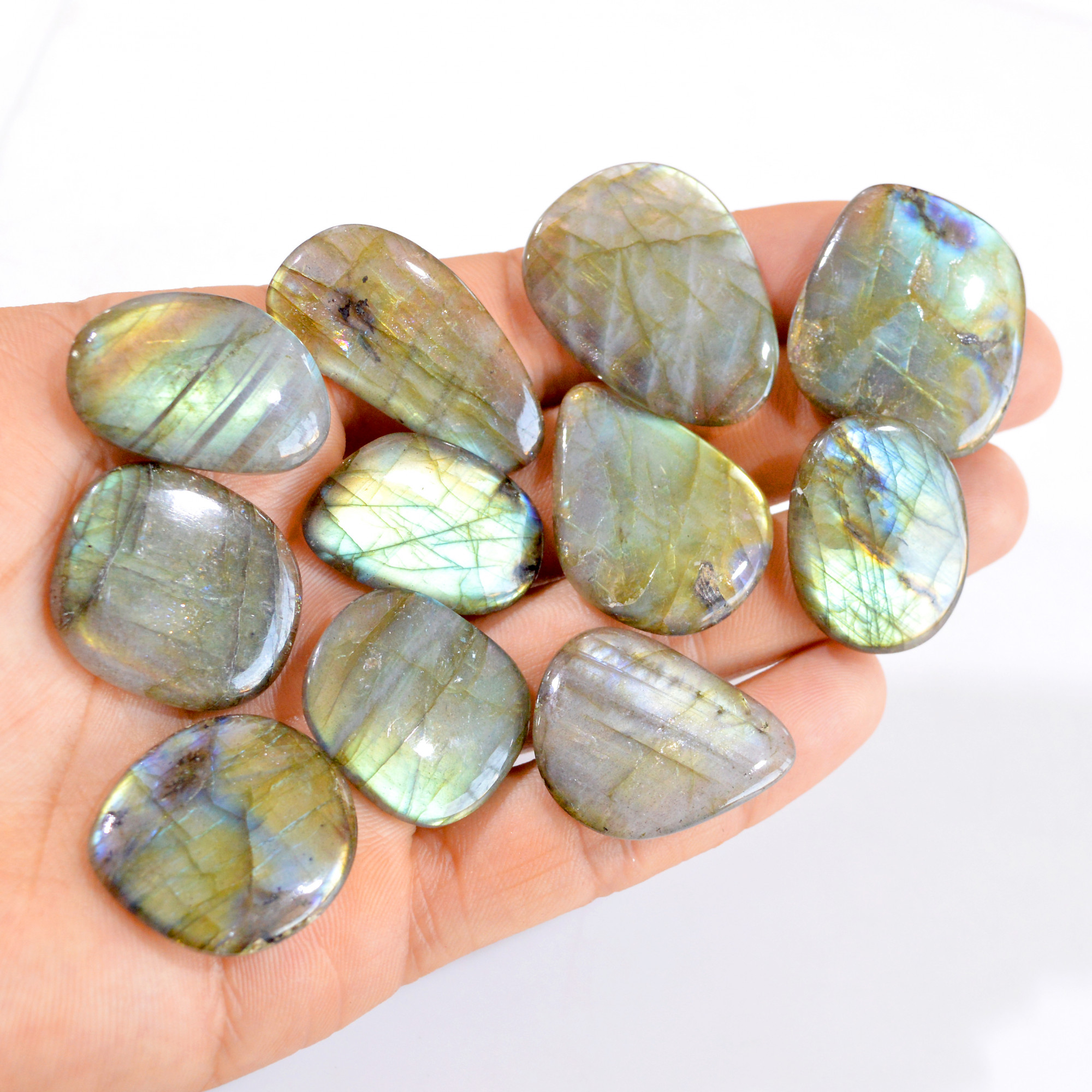 11 Pcs 384 Cts Natural Labradorite Briolette Loose Gemstone Lot 28x18-34x26mm 2836