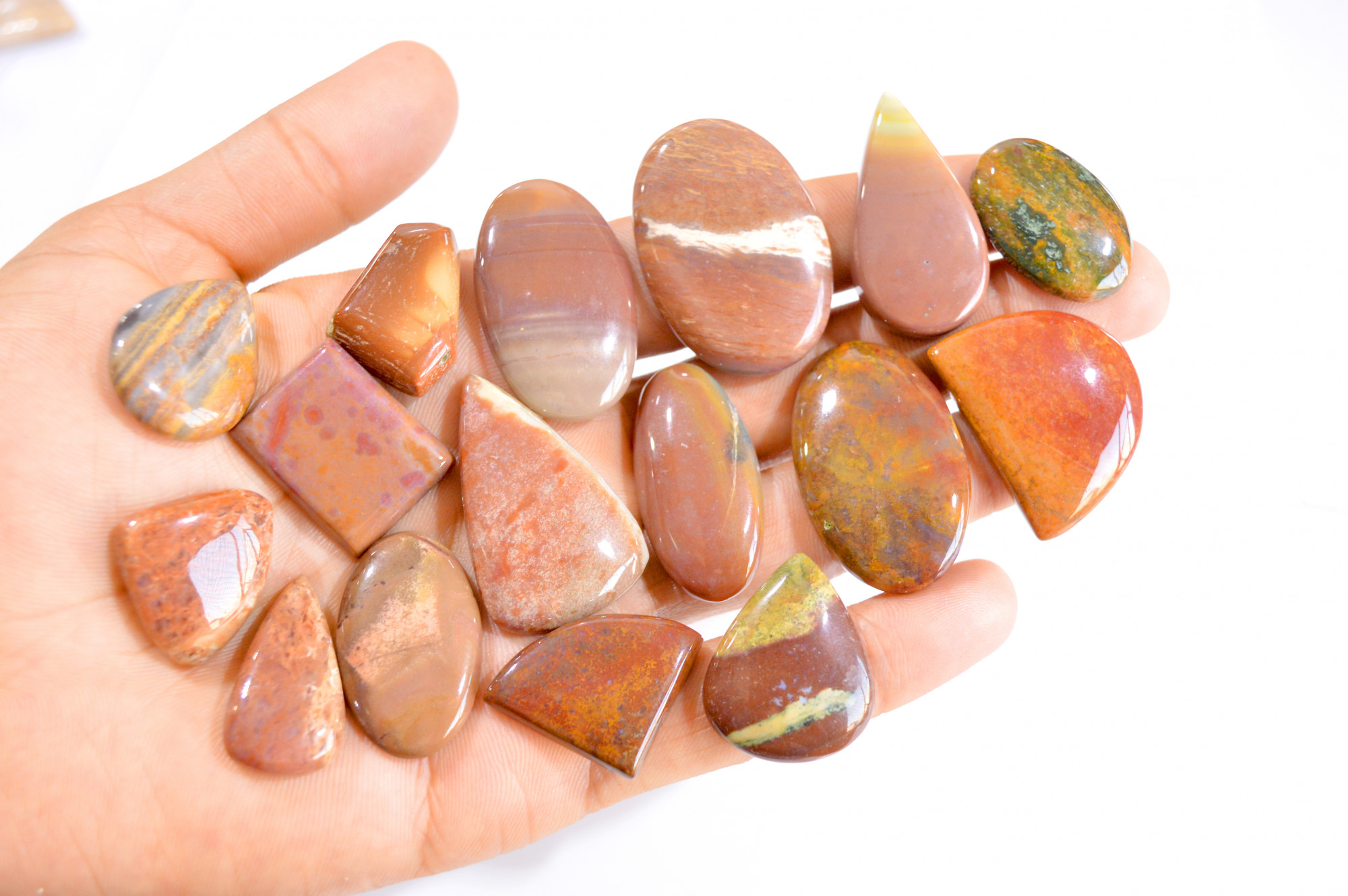 16 Pcs 544 Cts Natural Bloodstone Cabochon Loose Gemstone Lot 26x18-39x27mm 2849