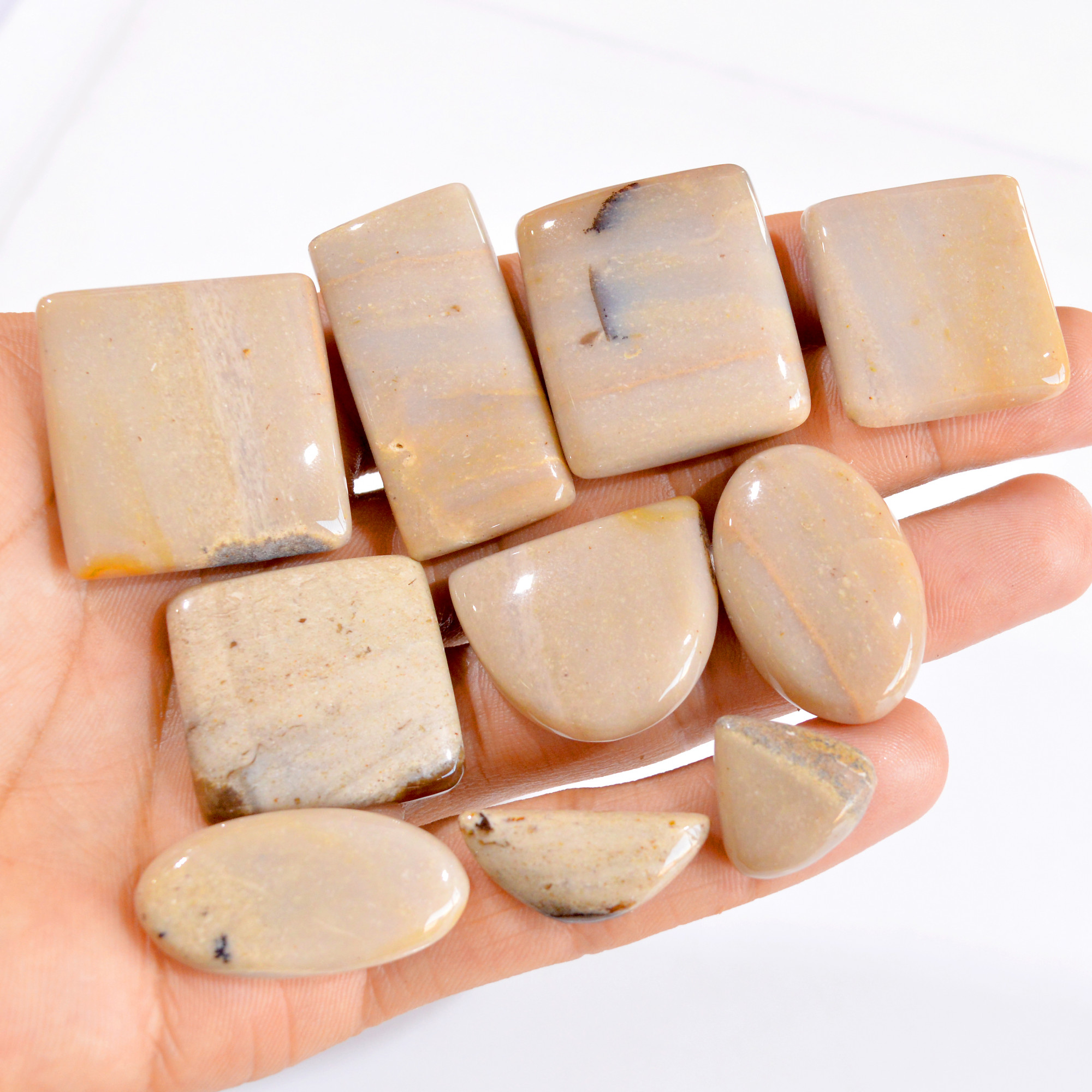 10 Pcs 455 Cts Natural Fancy Agate Cabochon Loose Gemstone Lot 17x17-31x30mm 2851