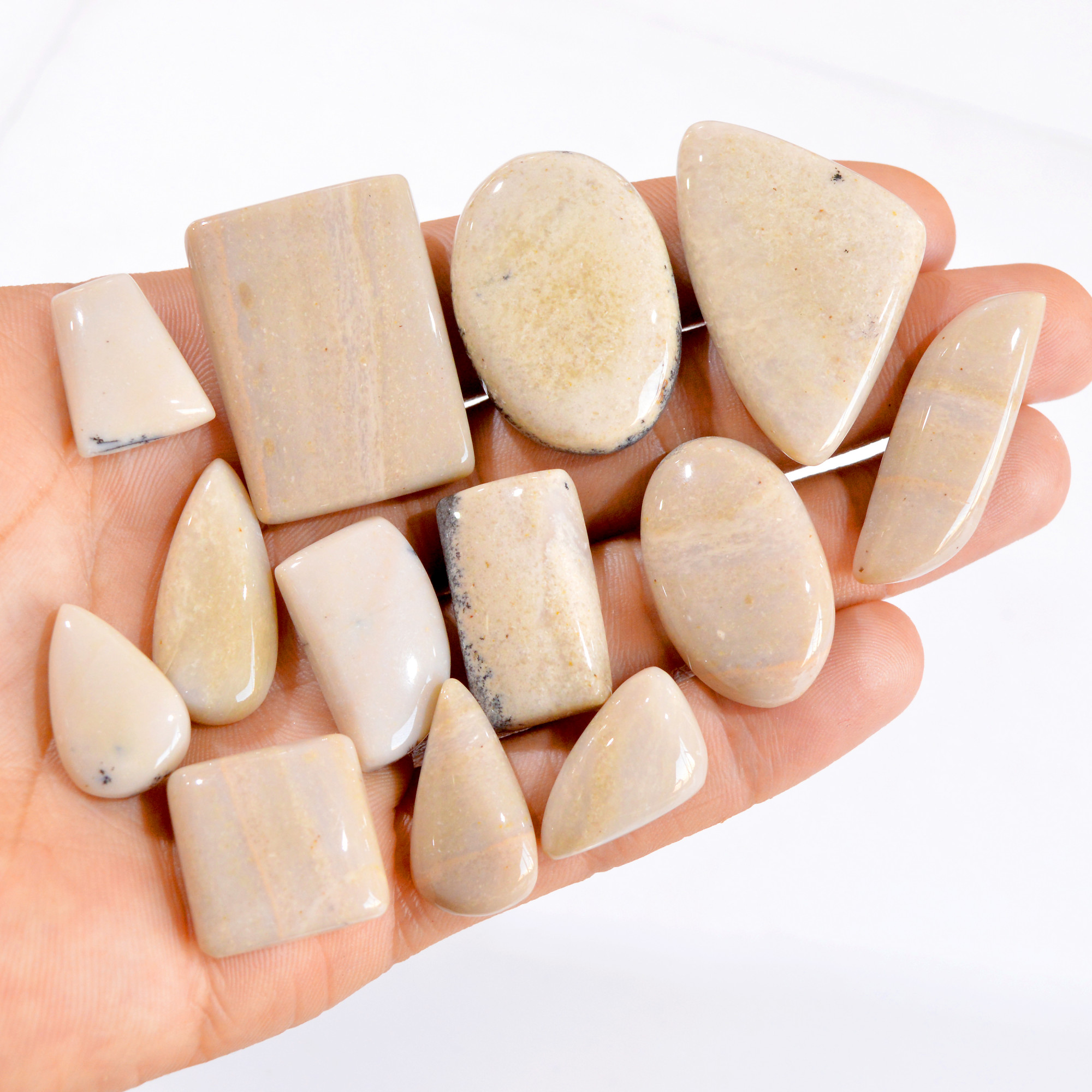 13 Pcs 405 Cts Natural Fancy Agate Cabochon Loose Gemstone Lot 21x13-35x25mm 2852