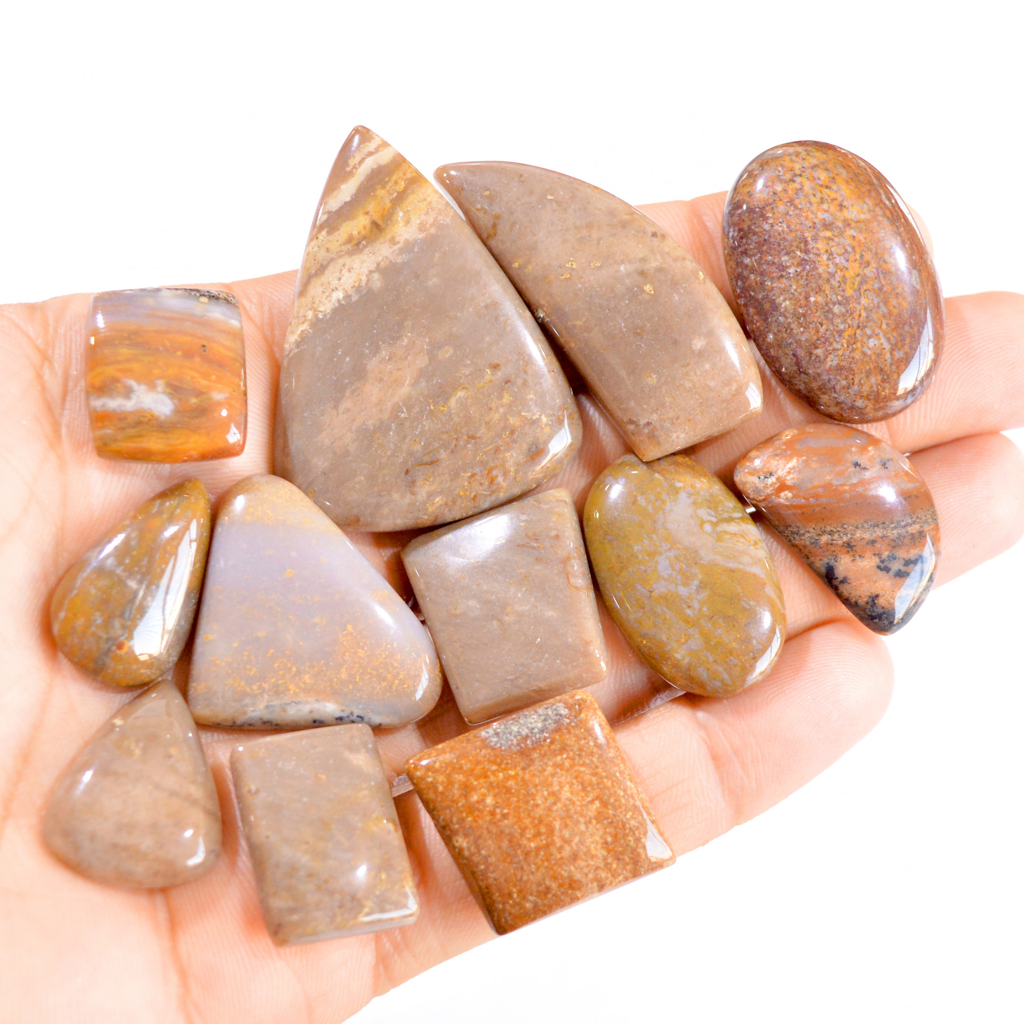 12 Pcs 369 Cts Natural Fancy Agate Cabochon Loose Gemstone Lot 24x14-45x34mm 2855