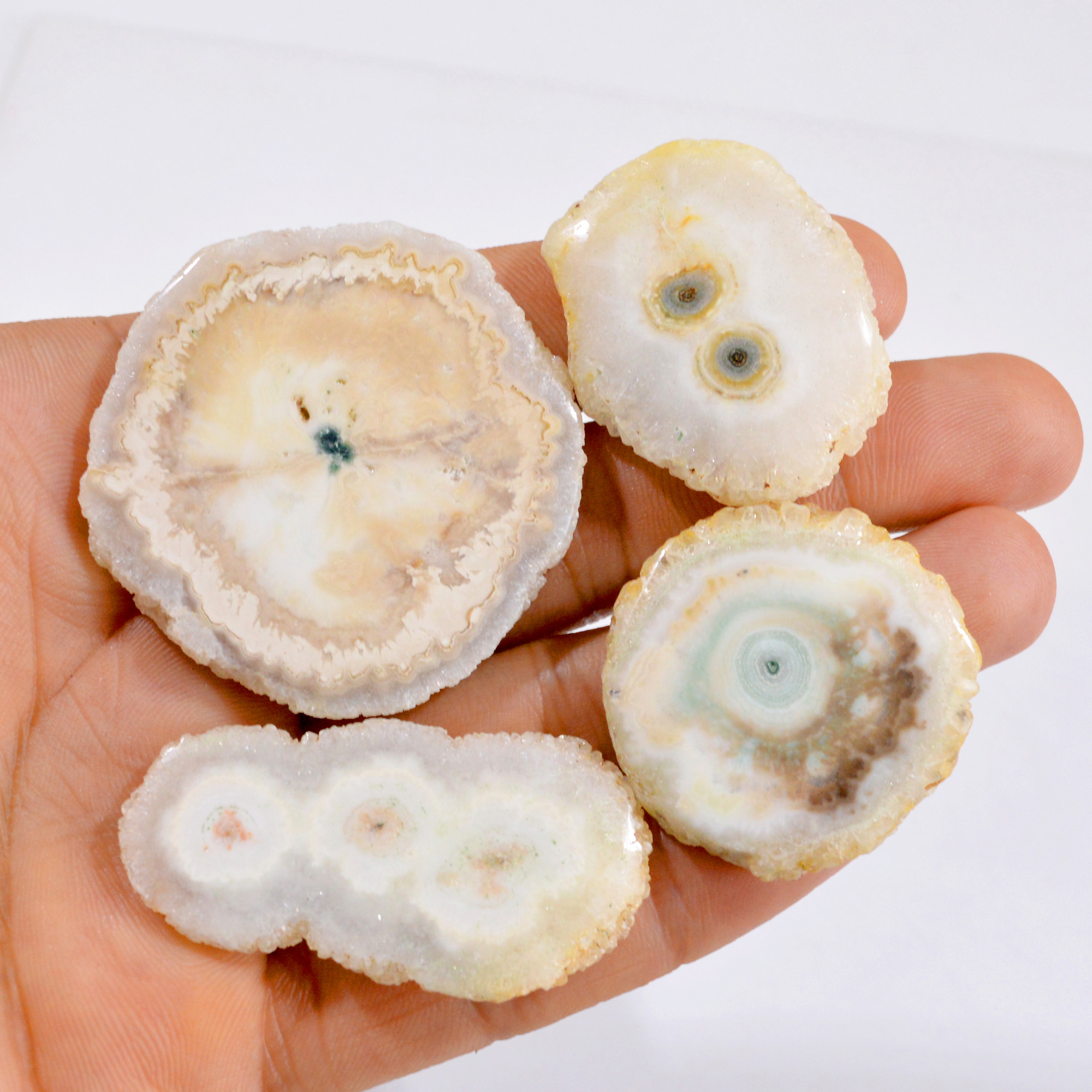 4 Pcs 318 Cts Natural Solar Quartz Druzy Loose Gemstone Lot 35x35-48x48mm 2867