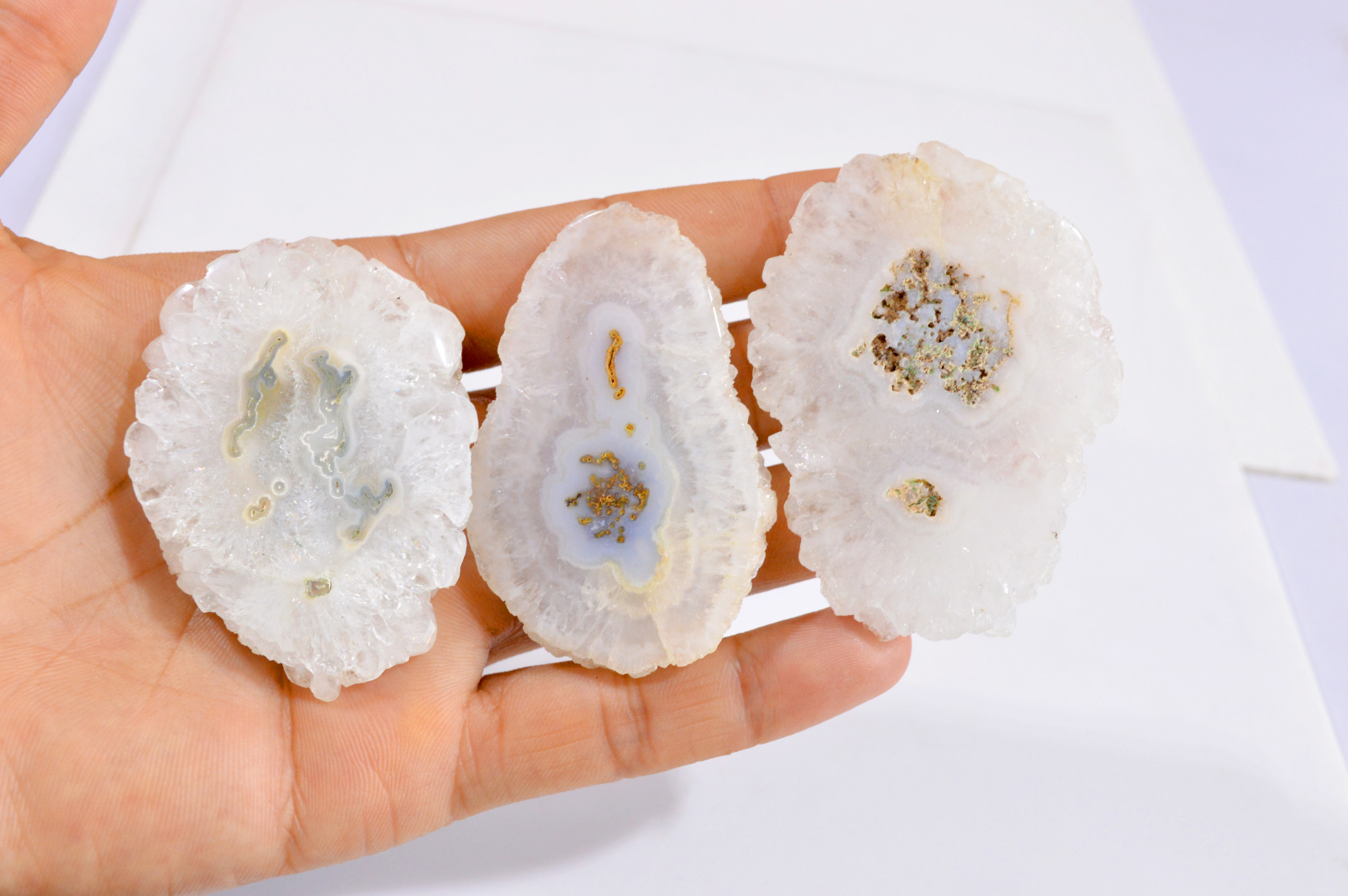 3 Pcs 539 Cts Natural Solar Quartz Druzy Loose Gemstone Lot 65x42-69x50mm 2869