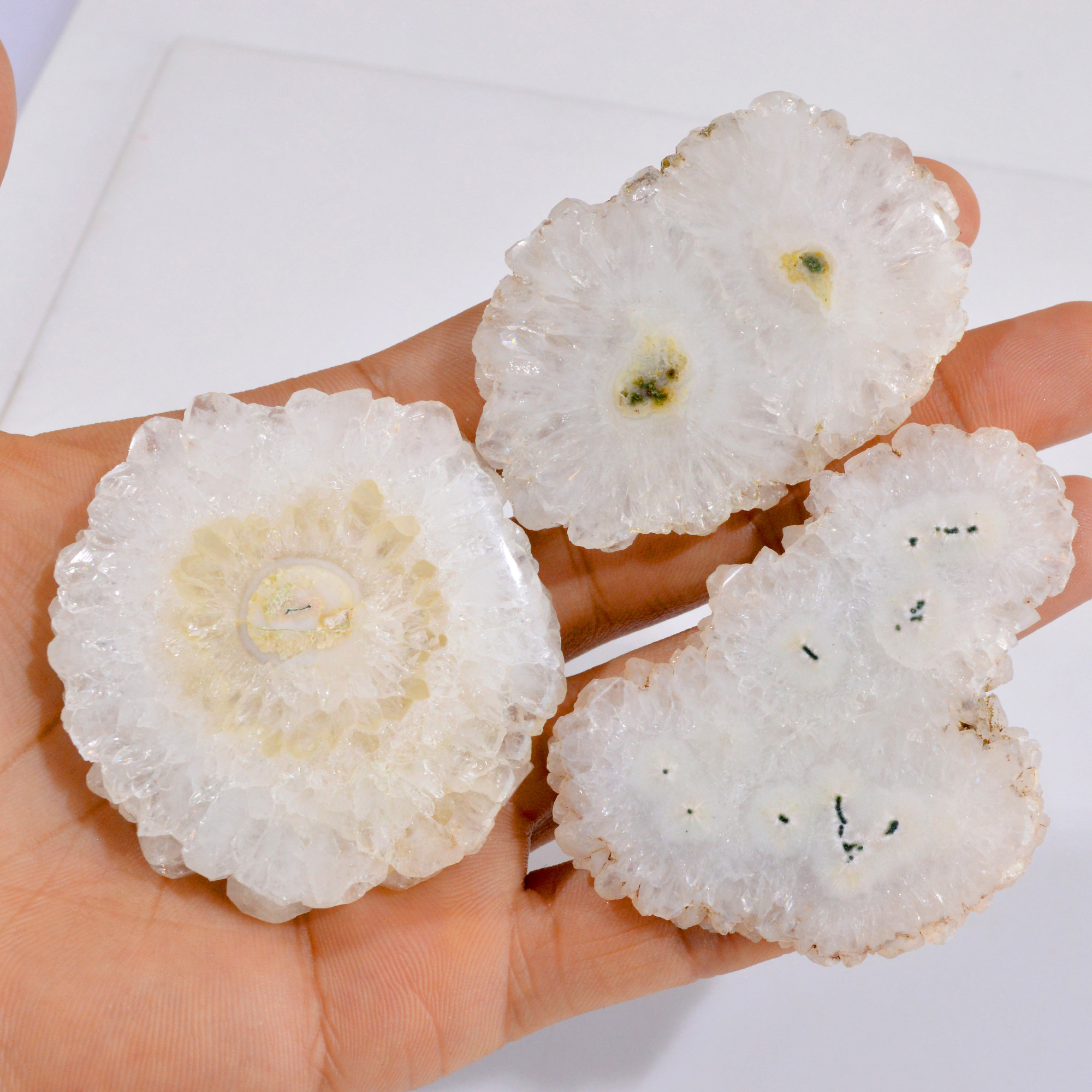 3 Pcs 687 Cts Natural Solar Quartz Druzy Loose Gemstone Lot 67x48-64x59mm 2870