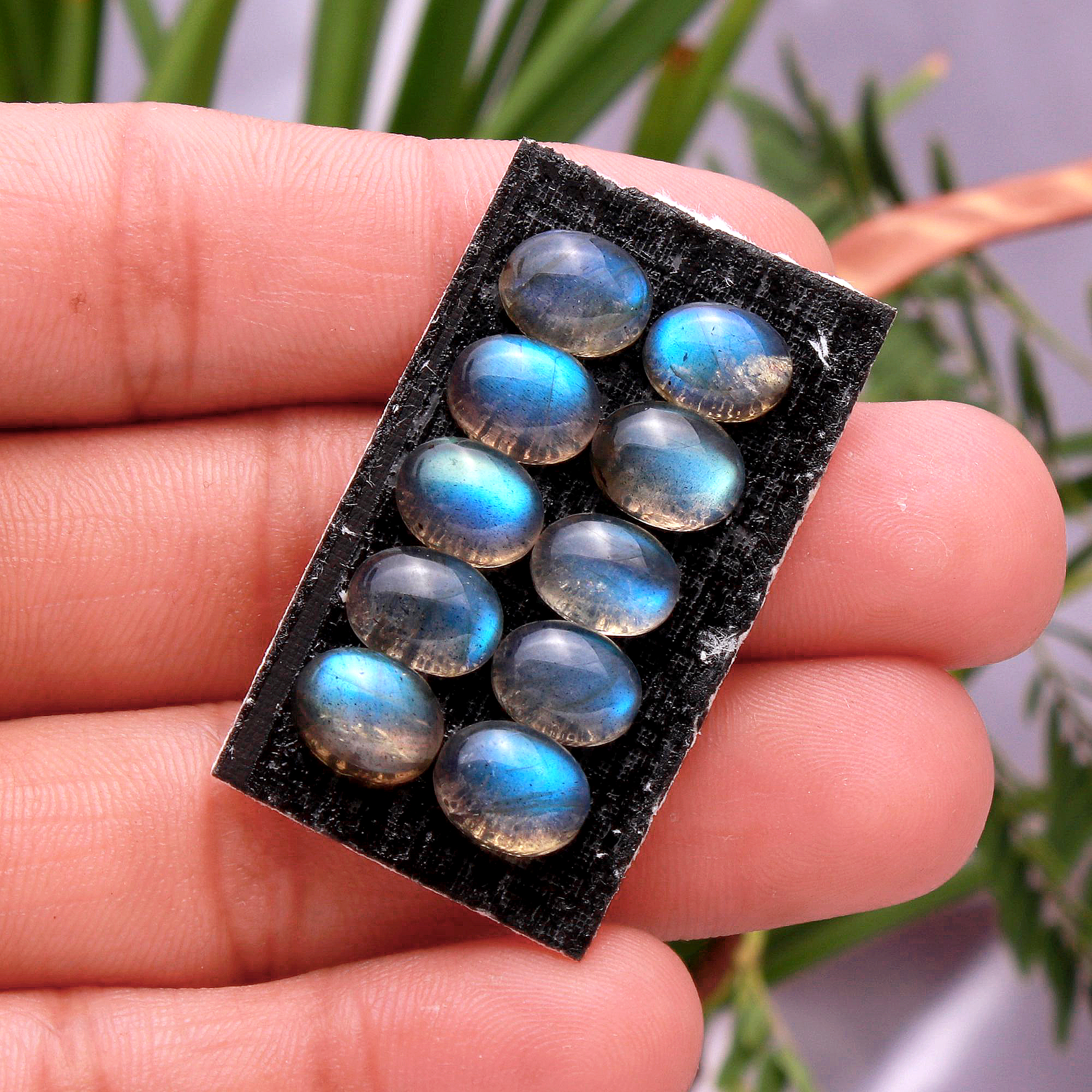 10 Pcs 23.10 Cts Natural Celibrated Labradorite Oval Cabochons Loose Gemstone Wholesale Lot Size 9x7mm