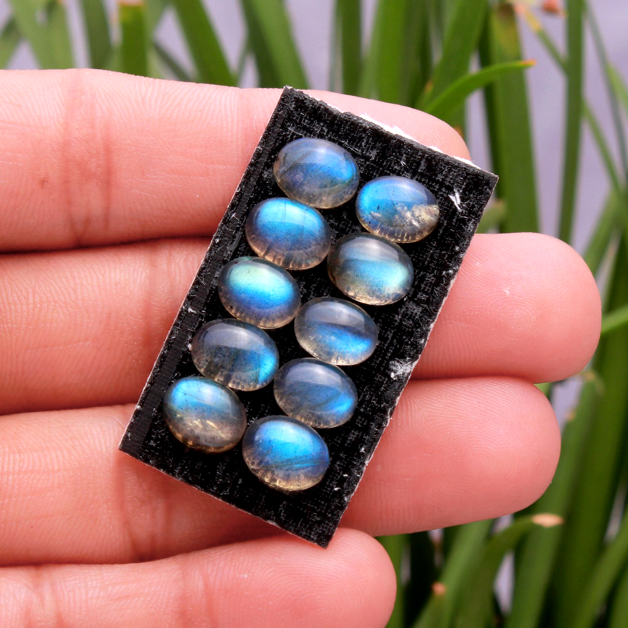10 Pcs 23.10 Cts Natural Celibrated Labradorite Oval Cabochons Loose Gemstone Wholesale Lot Size 9x7mm