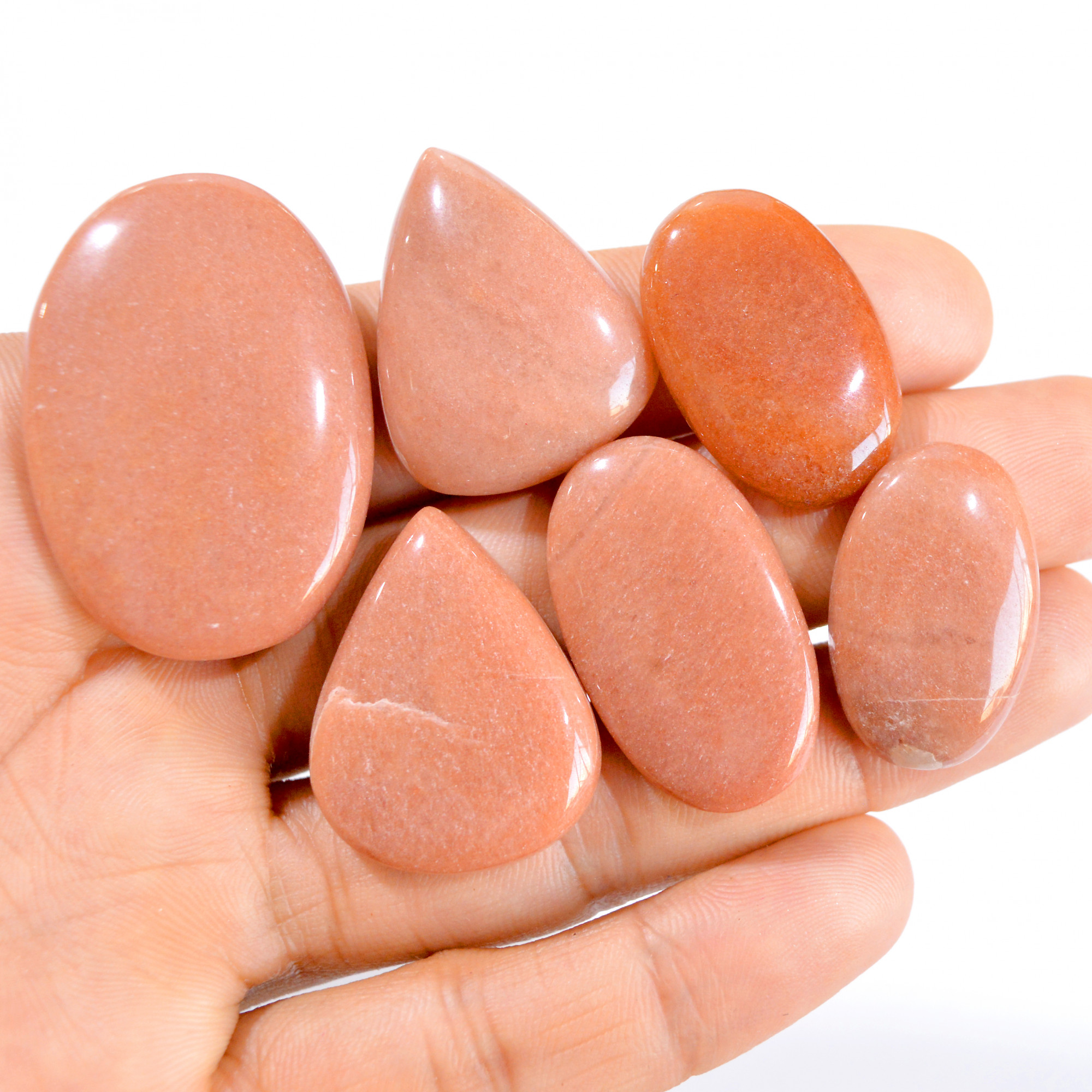 6 Pcs 237 Cts Natural Brown Jasper Cabochon Loose Gemstone Lot 27x17-40x28mm 2908