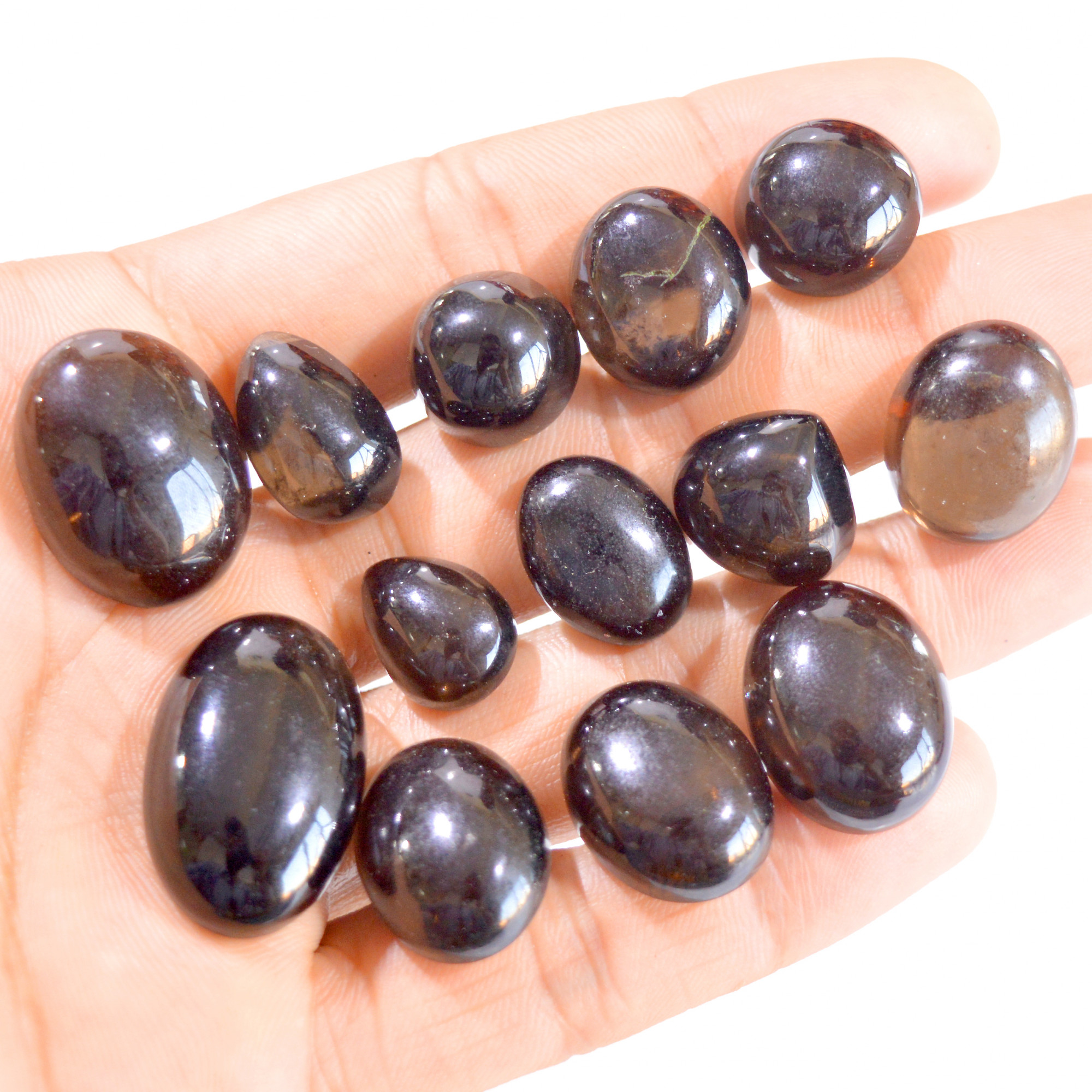 13 Pcs 302 Cts Natural Smokey Quartz Cabochon Loose Gemstone Lot 15x11-28x17mm 2920