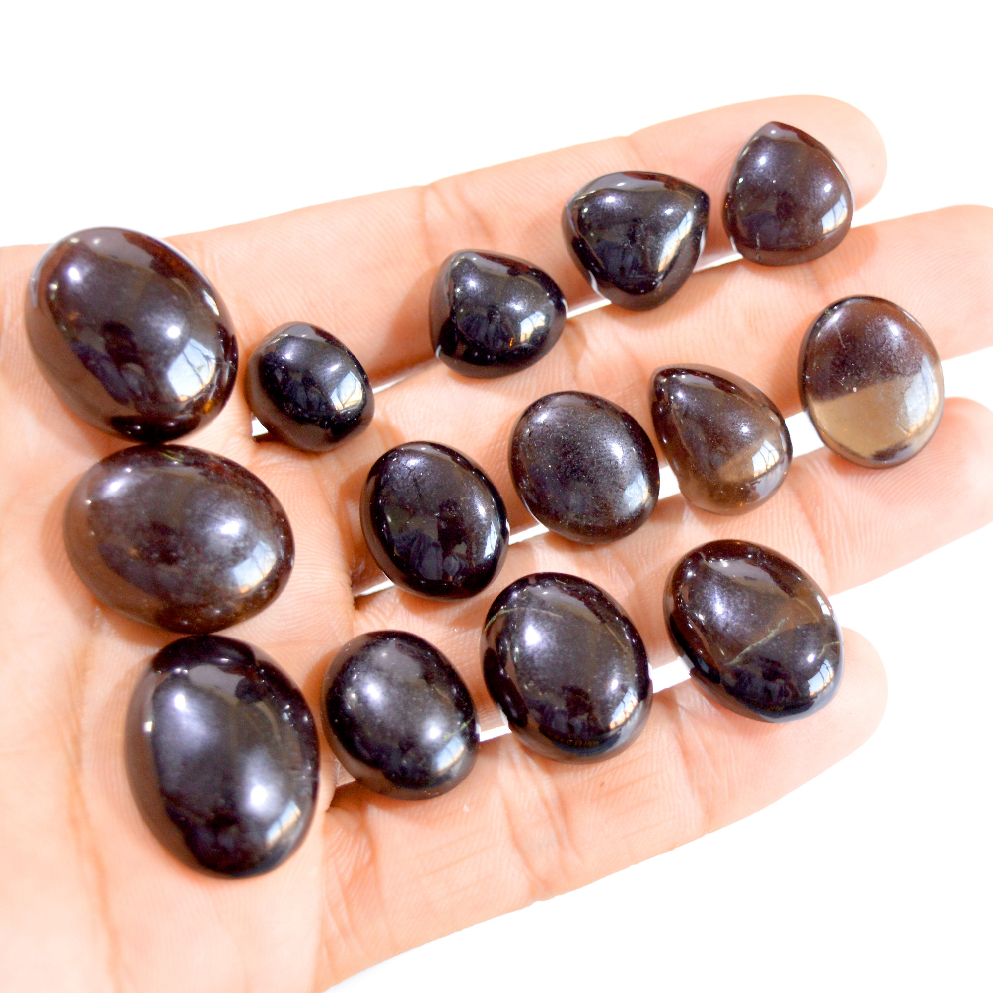 14 Pcs 321 Cts Natural Smokey Quartz Cabochon Loose Gemstone Lot 15x13-26x18mm 2922